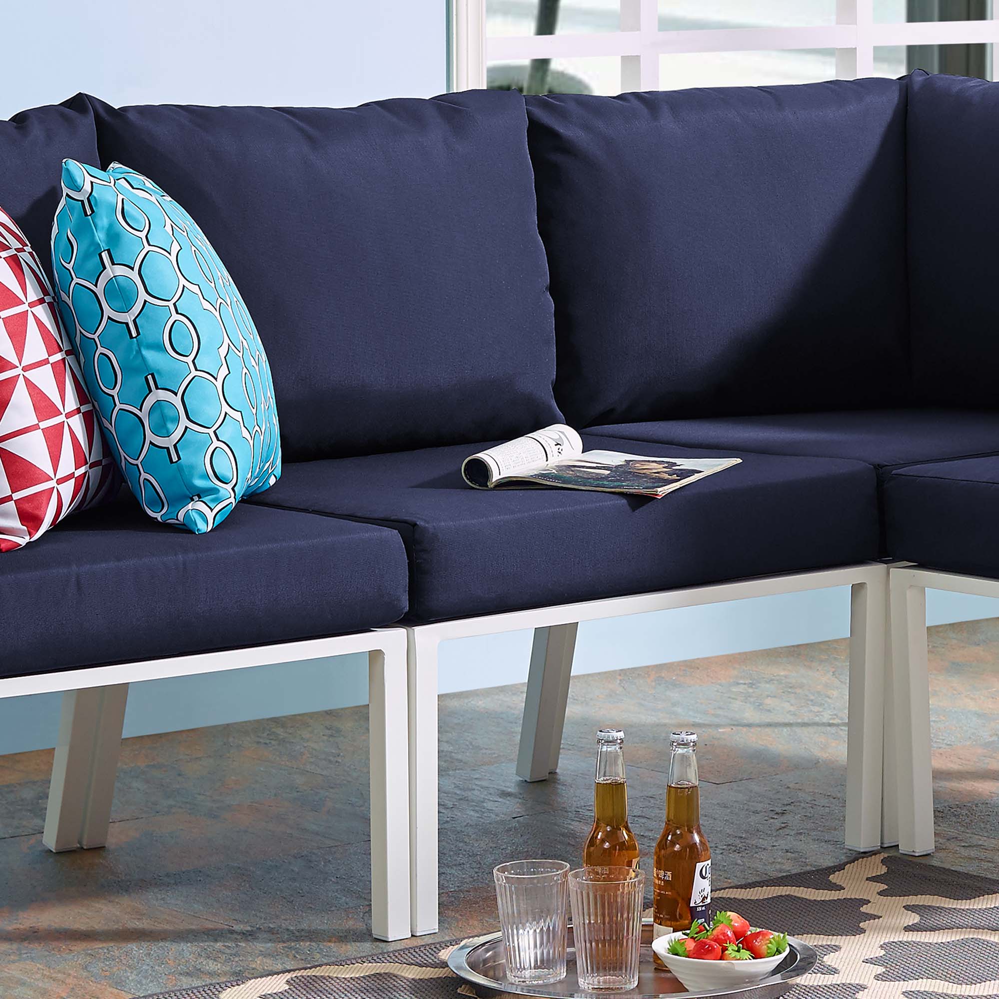 Riverside Outdoor Patio Aluminum Armless Chair by Modway