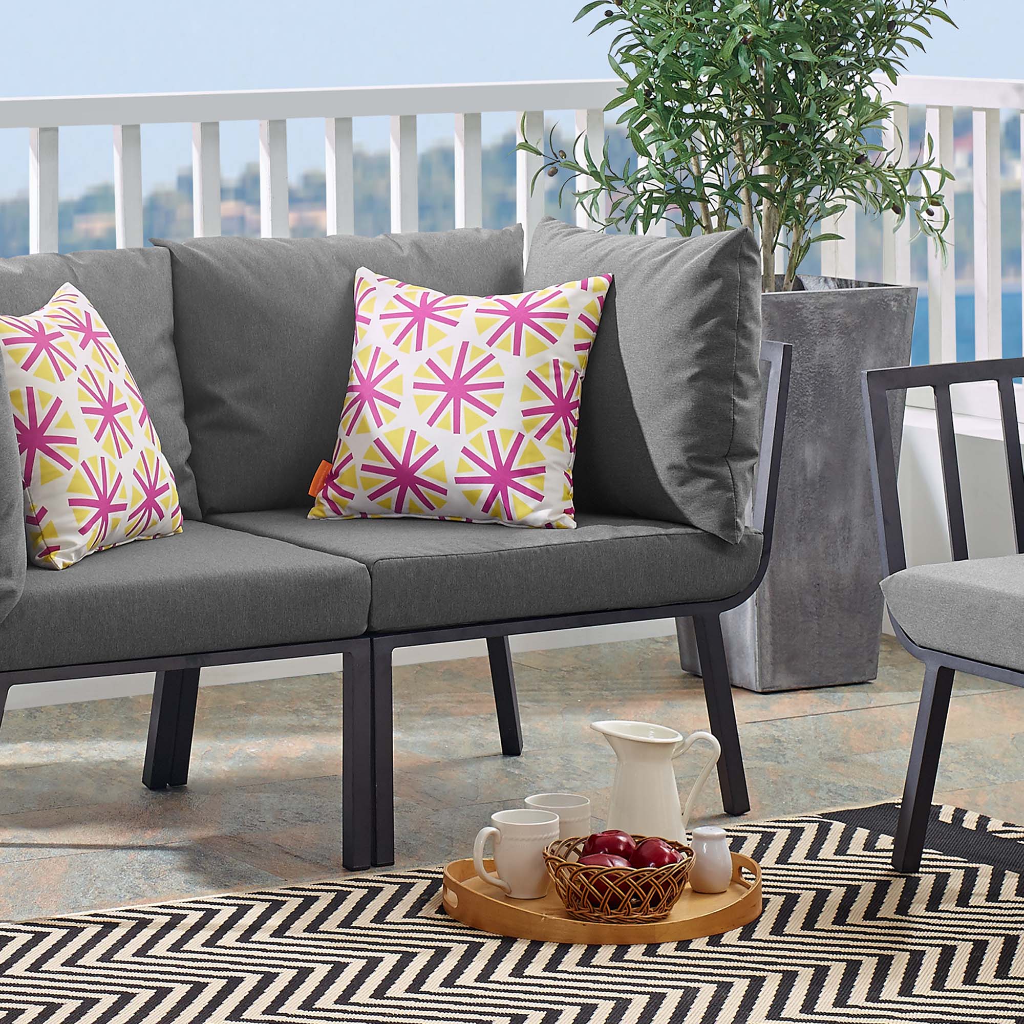 Riverside Outdoor Patio Aluminum Corner Chair by Modway