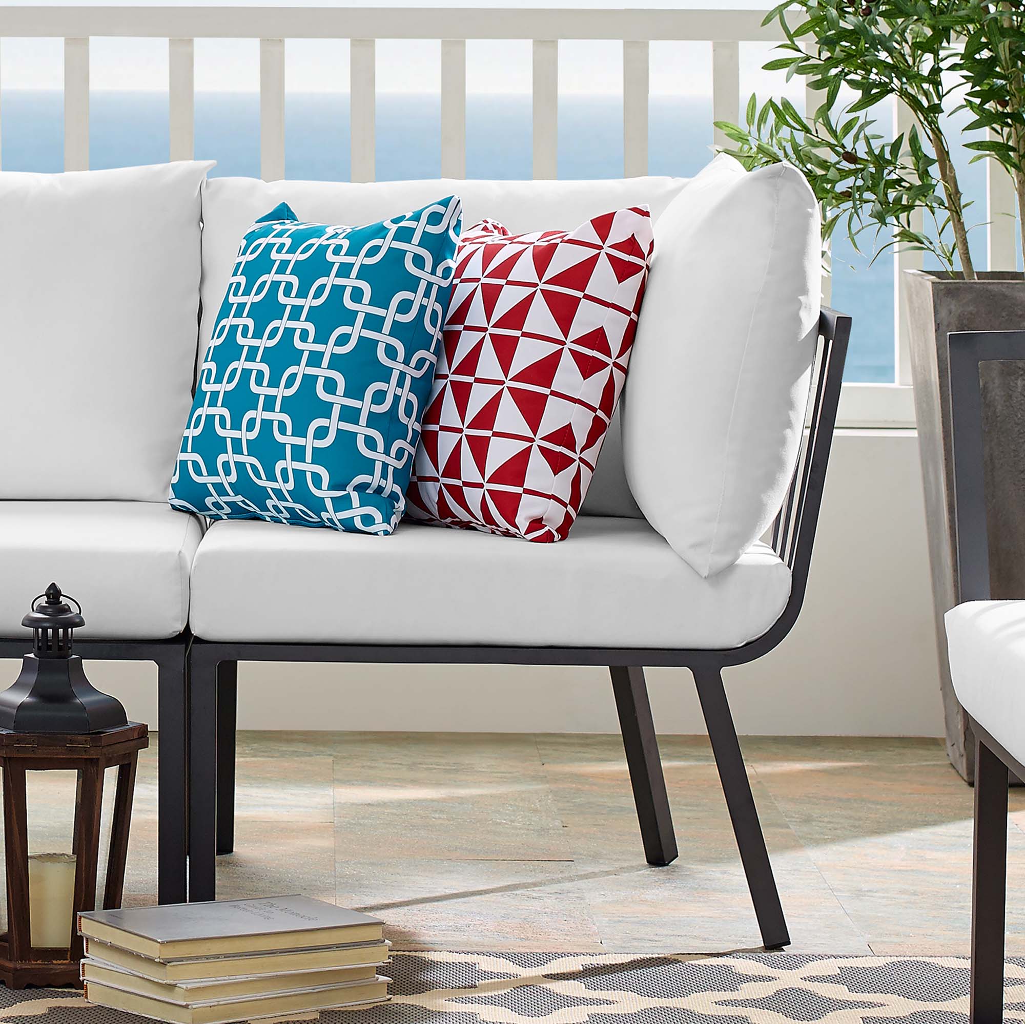 Riverside Outdoor Patio Aluminum Corner Chair by Modway