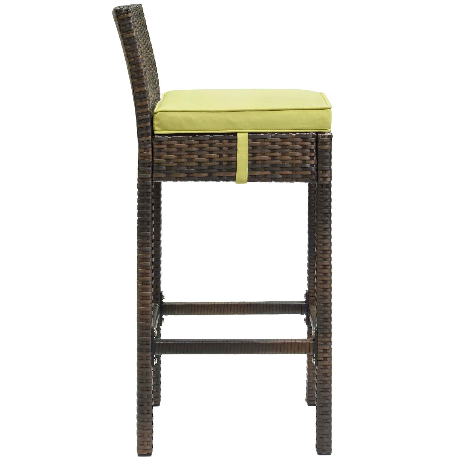 Conduit Bar Stool Outdoor Patio Wicker Rattan Set of 4 by Modway