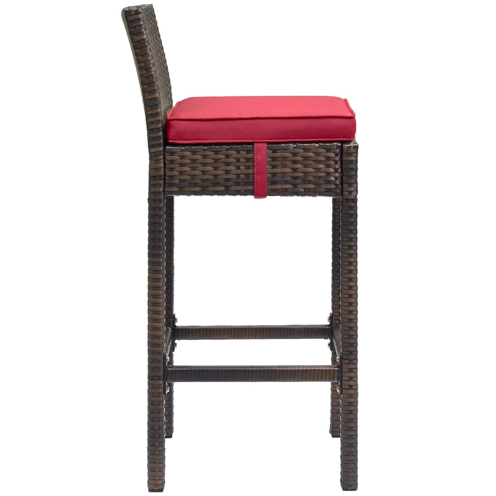 Conduit Bar Stool Outdoor Patio Wicker Rattan Set of 4 by Modway