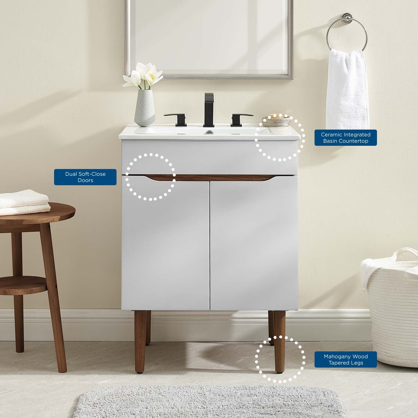 Harvest Bathroom Vanity Basin Included by Modway