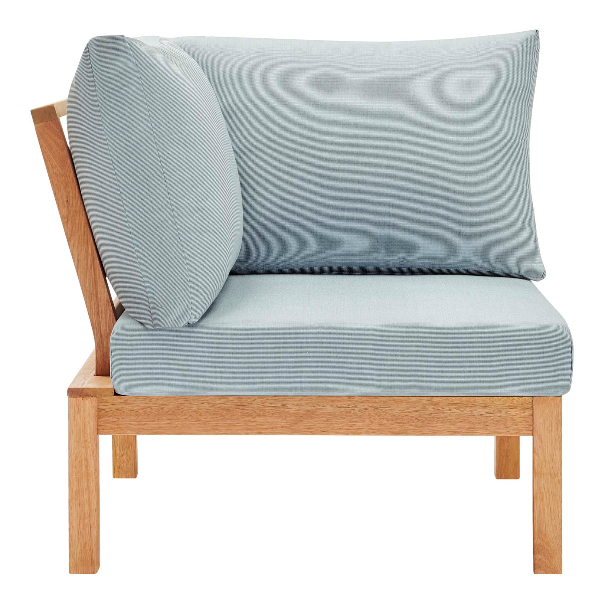 Freeport Karri Wood Sectional Sofa Outdoor Patio Corner Chair by Modway