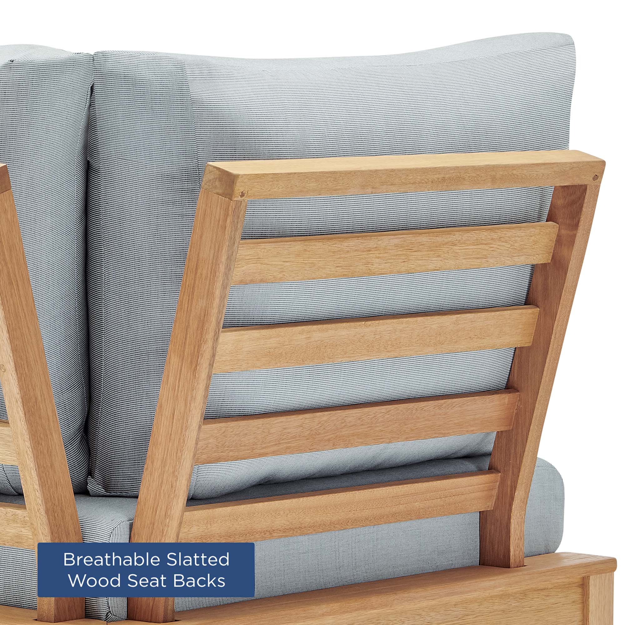 Freeport Karri Wood Sectional Sofa Outdoor Patio Corner Chair by Modway