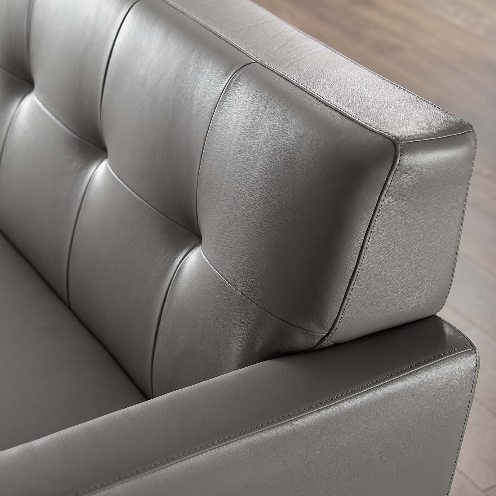 Engage Top-Grain Leather Living Room Lounge Sofa by Modway