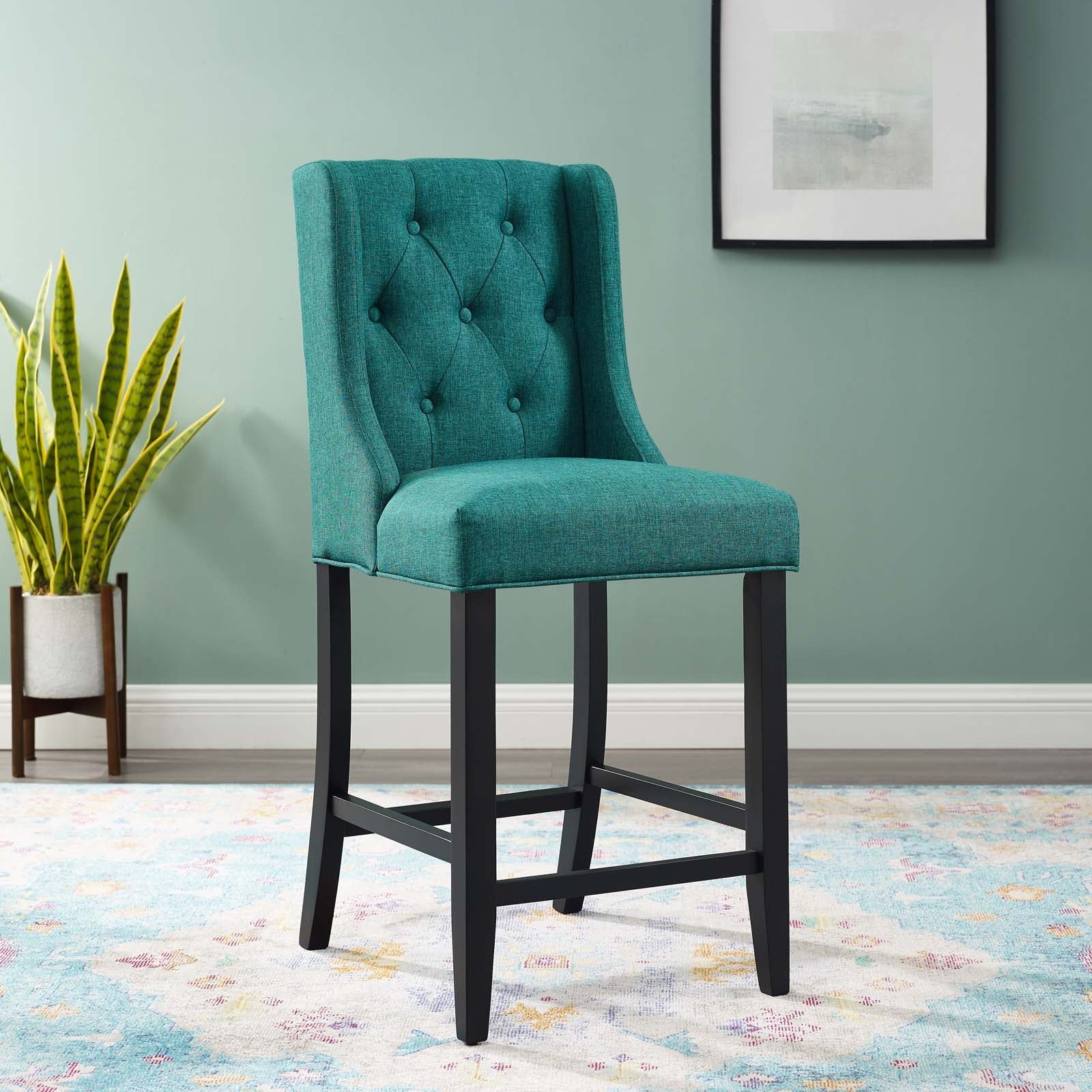 Baronet Tufted Button Upholstered Fabric Counter Stool by Modway