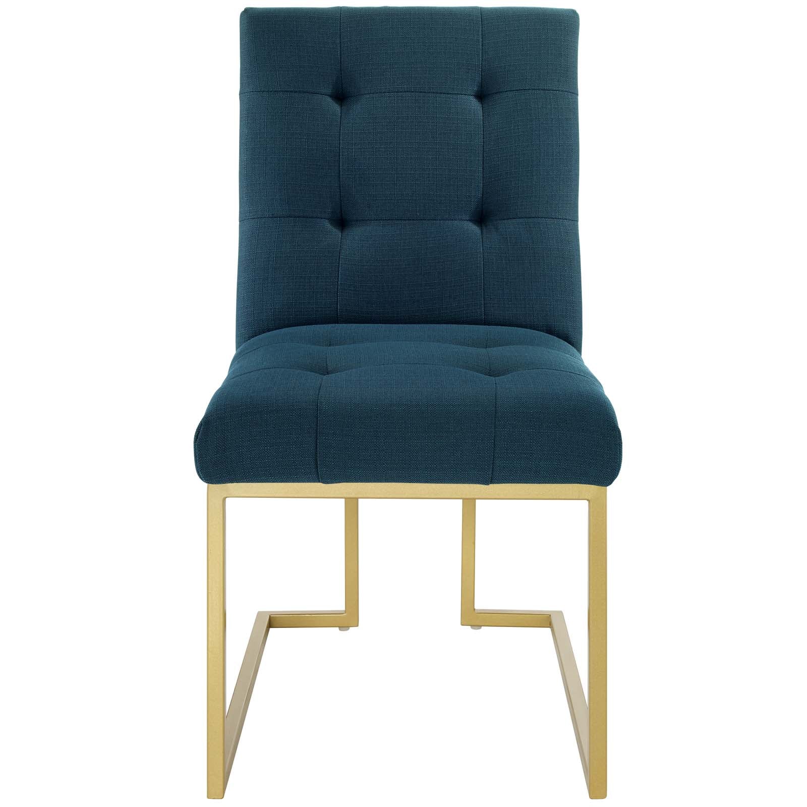 Privy Gold Stainless Steel Upholstered Fabric Dining Accent Chair by Modway