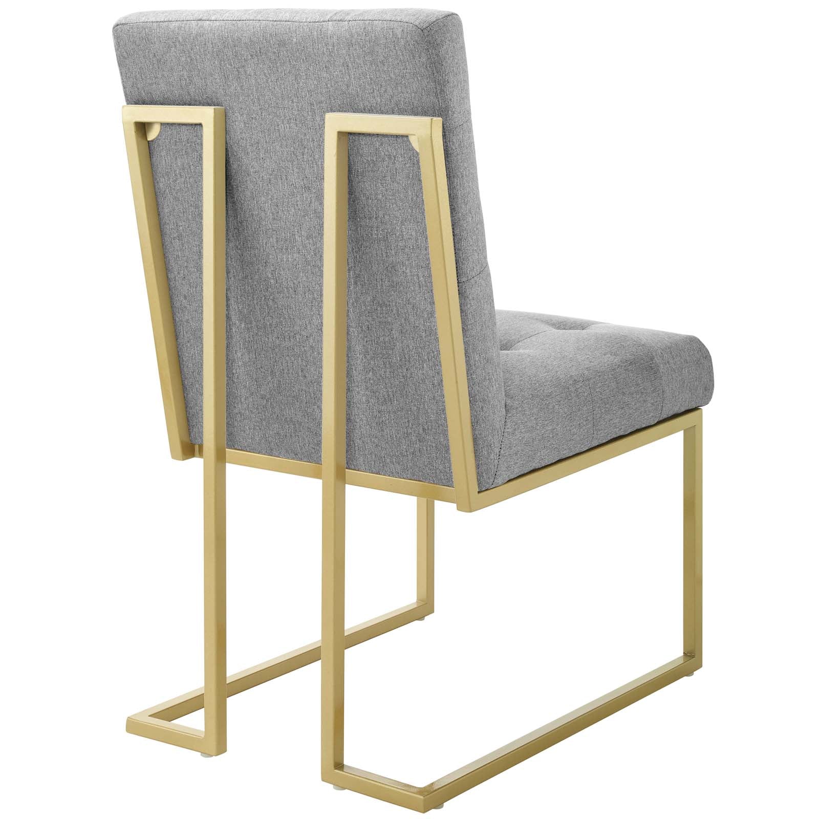 Privy Gold Stainless Steel Upholstered Fabric Dining Accent Chair by Modway
