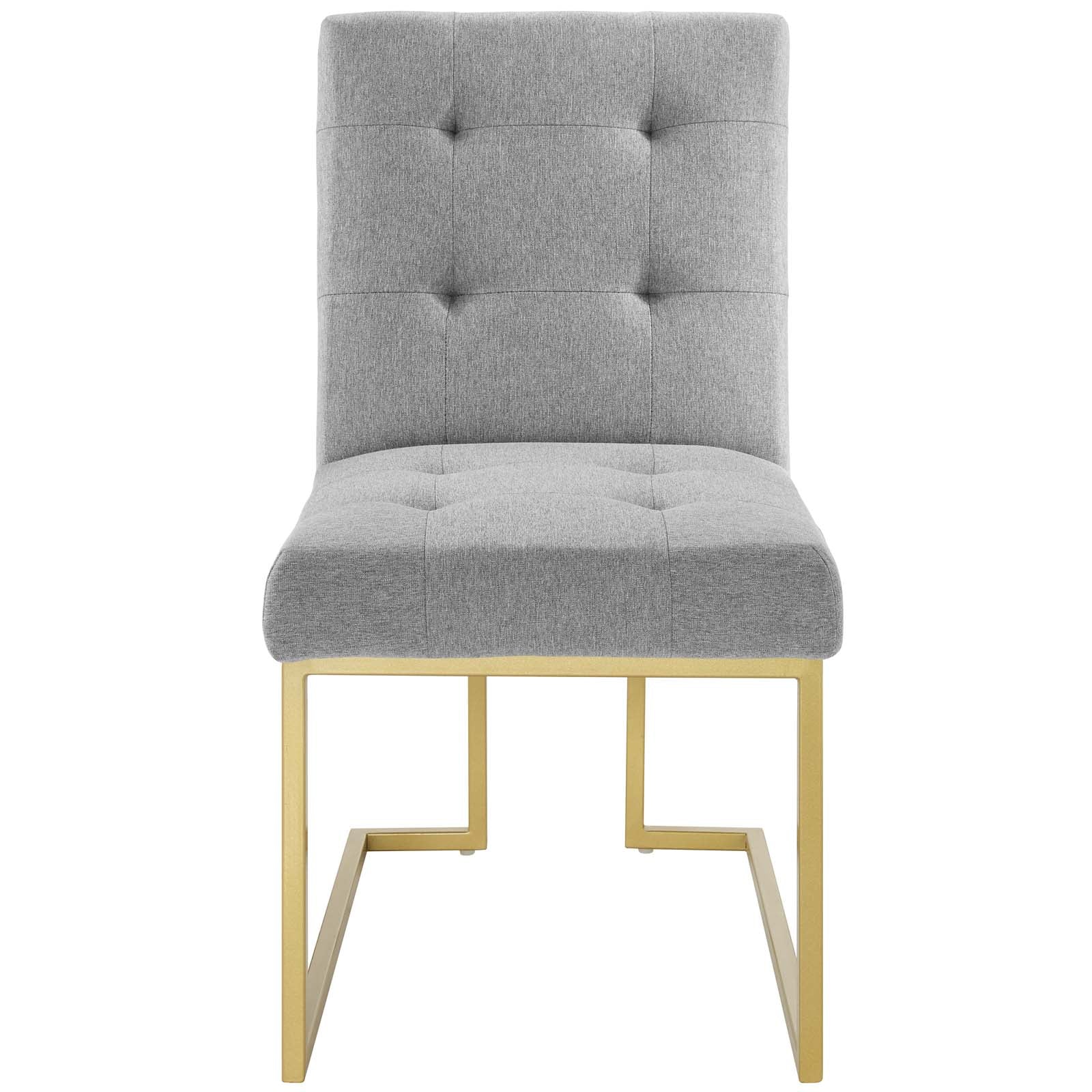 Privy Gold Stainless Steel Upholstered Fabric Dining Accent Chair by Modway