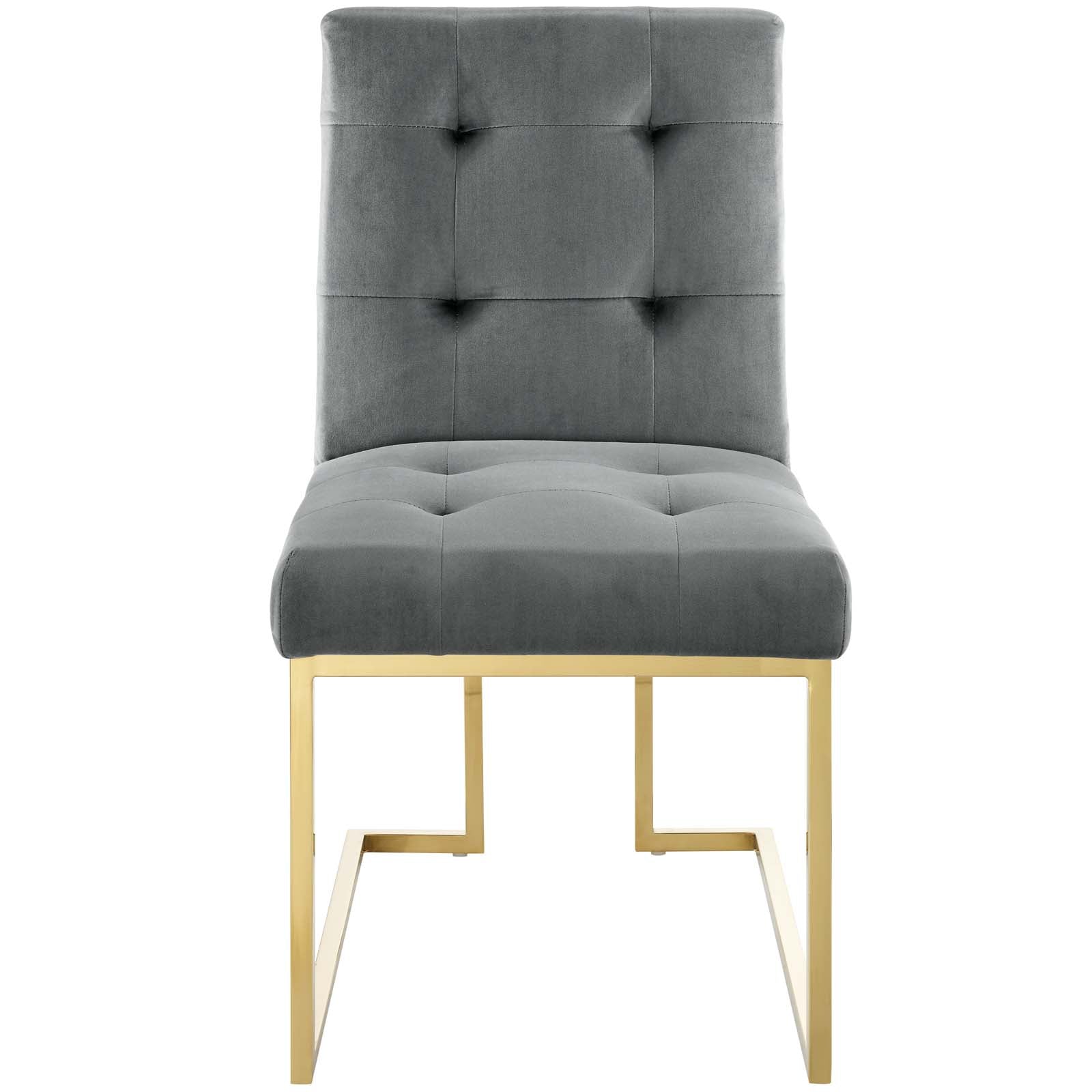 Privy Gold Stainless Steel Performance Velvet Dining Chair by Modway