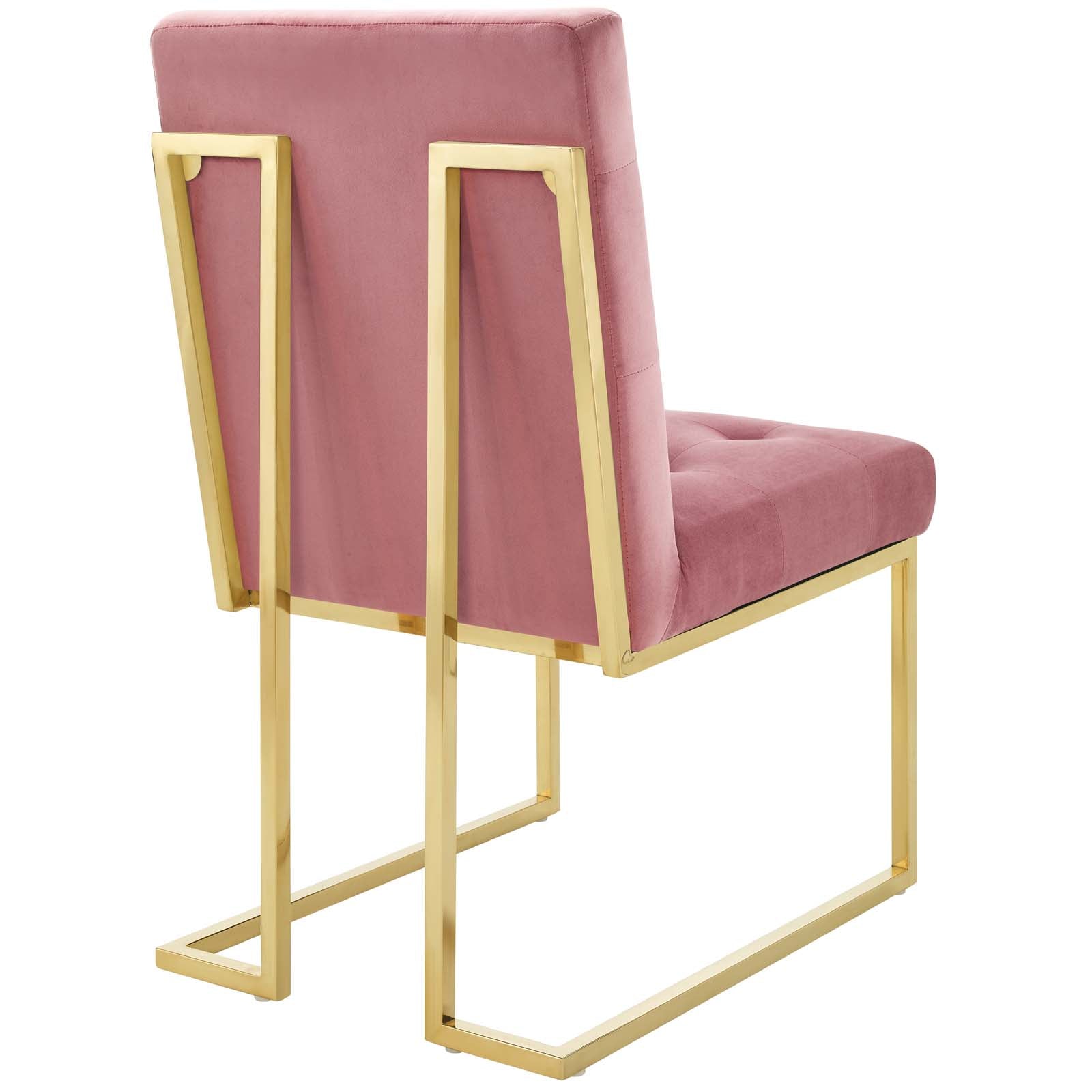 Privy Gold Stainless Steel Performance Velvet Dining Chair by Modway