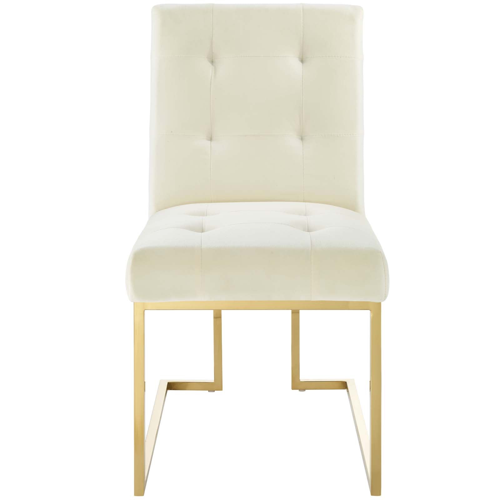 Privy Gold Stainless Steel Performance Velvet Dining Chair by Modway
