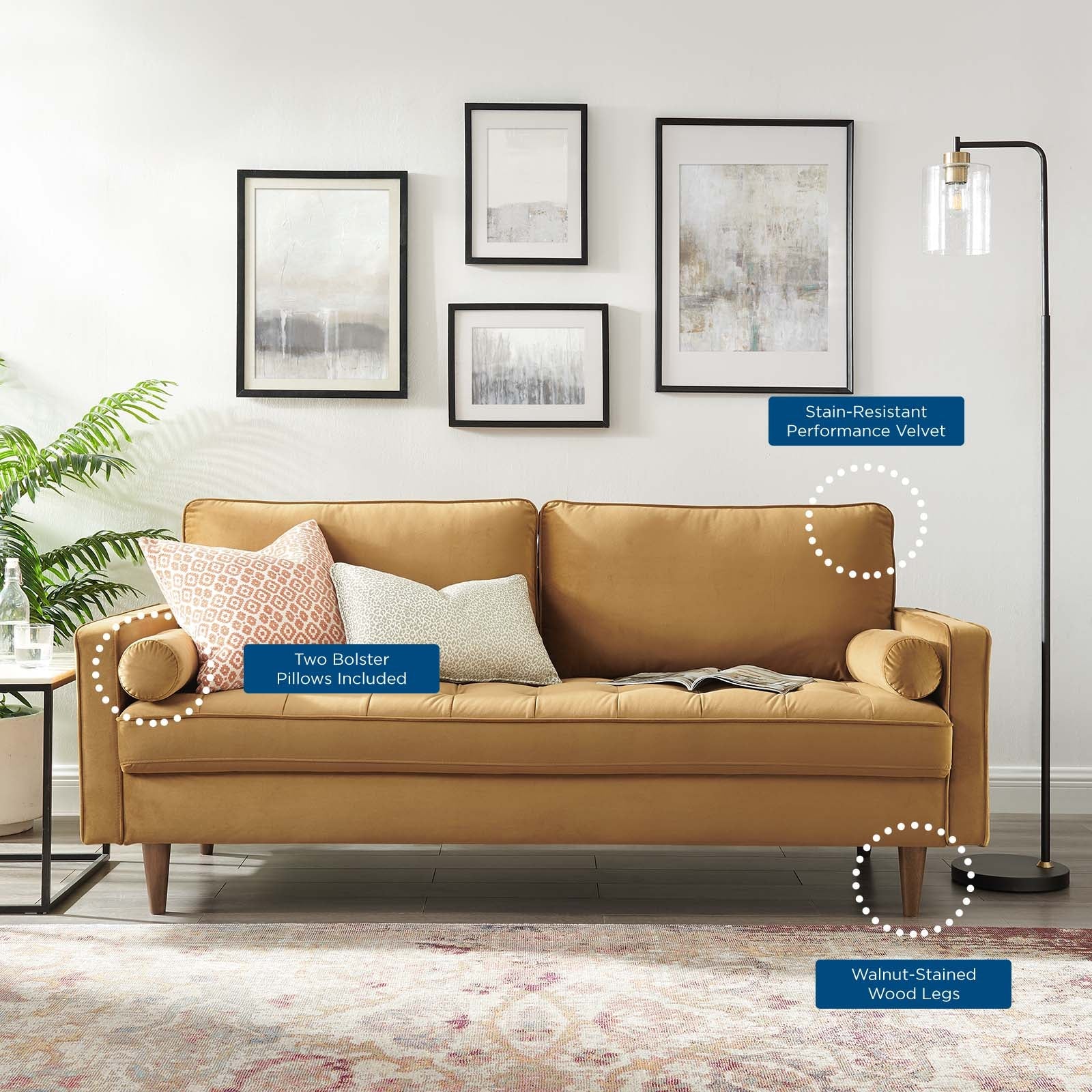 Valour Performance Velvet Sofa by Modway