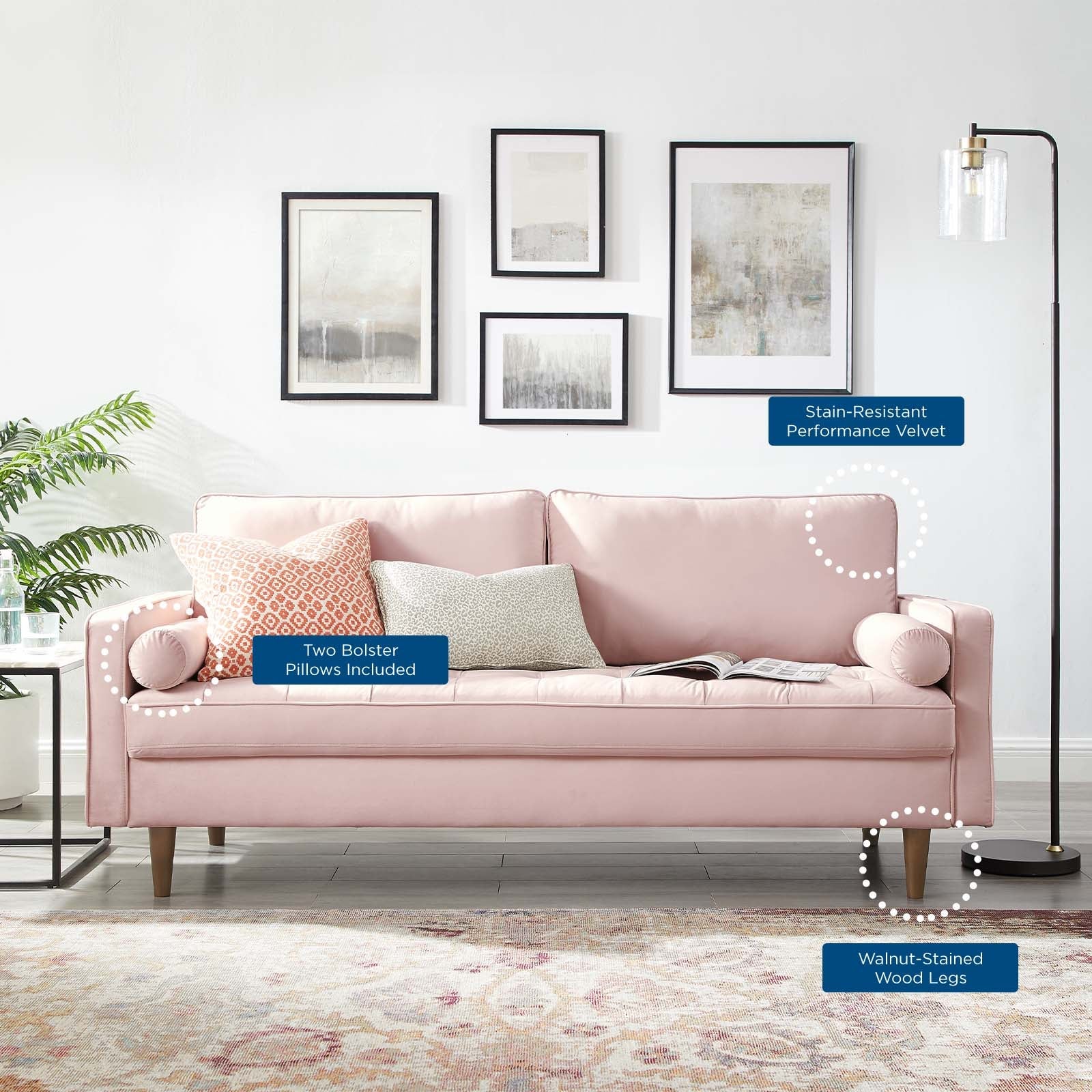 Valour Performance Velvet Sofa by Modway