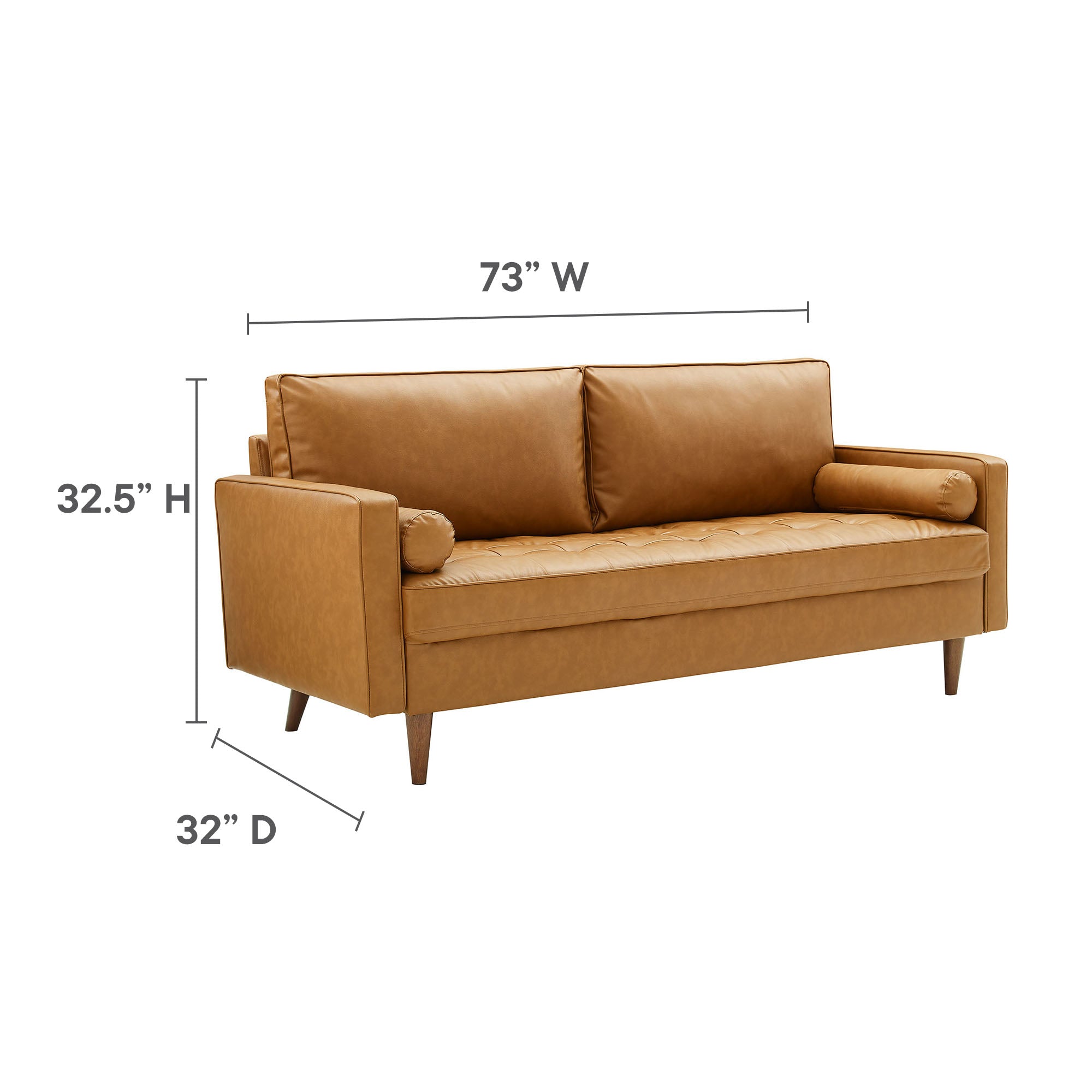 Valour Upholstered Faux Leather Sofa by Modway