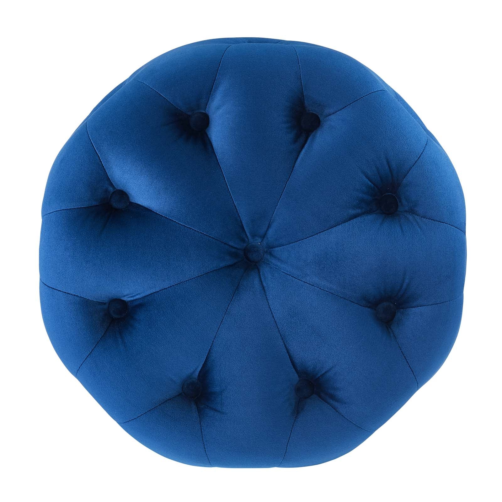 Amour Tufted Button Round Performance Velvet Ottoman by Modway