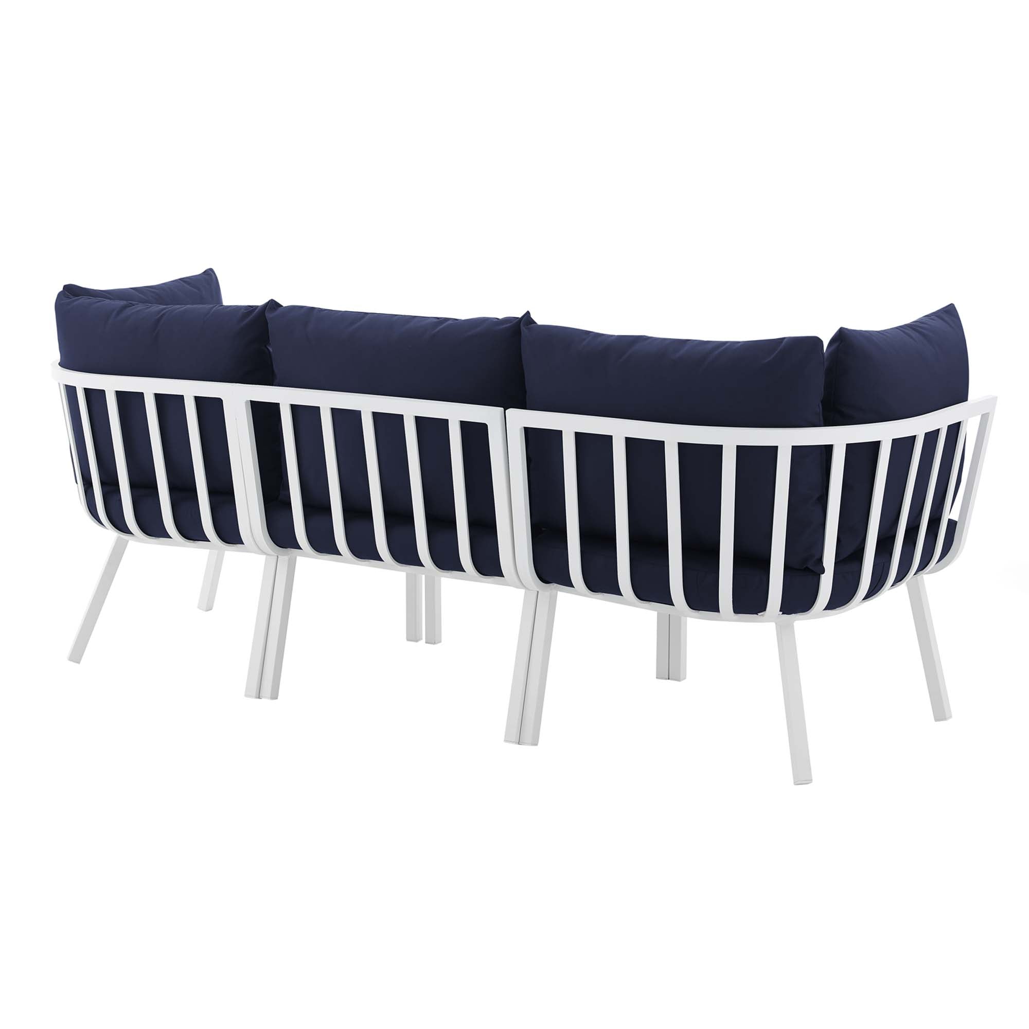 Riverside 3 Piece Outdoor Patio Aluminum Sectional Sofa Set by Modway