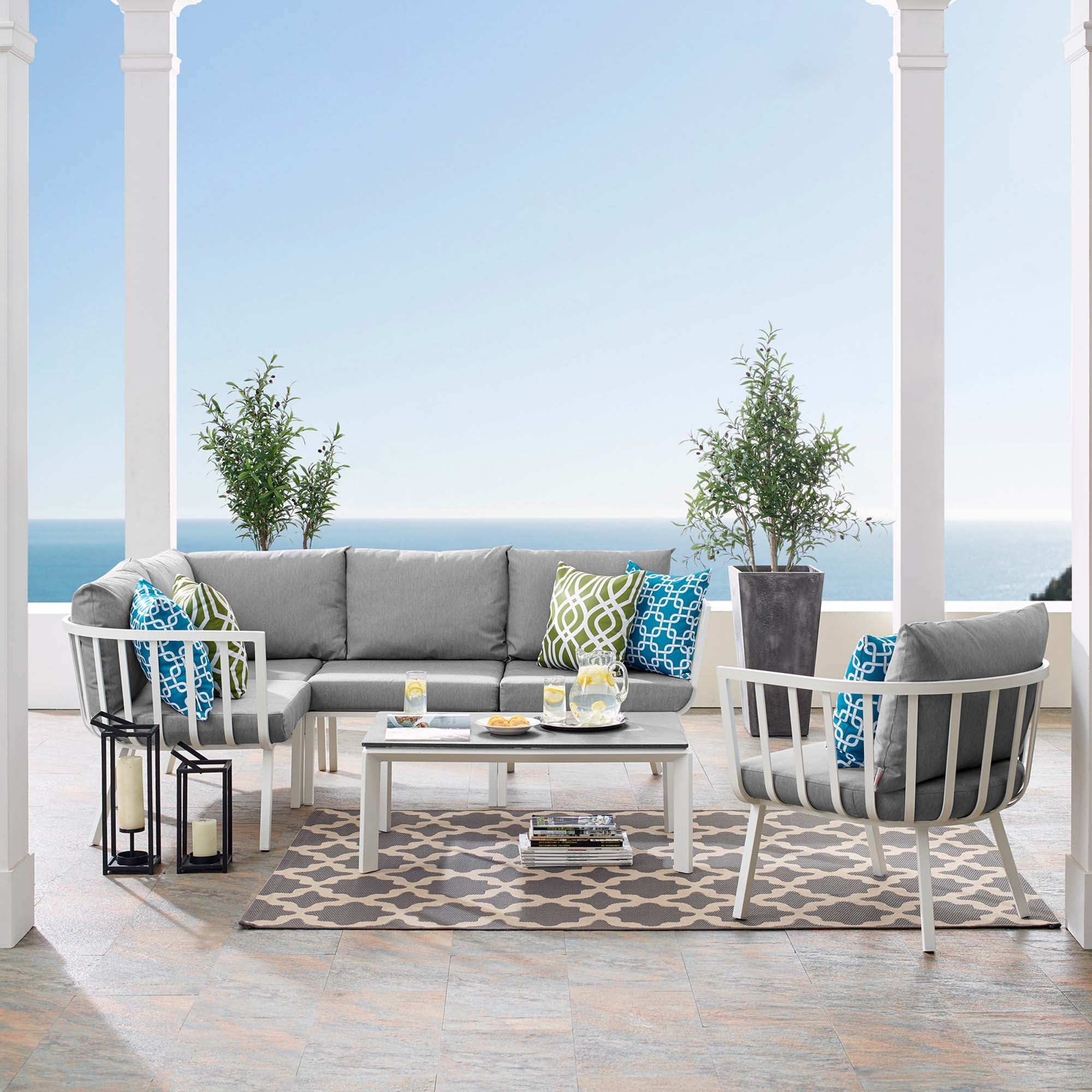 Riverside 6 Piece Outdoor Patio Aluminum Set by Modway