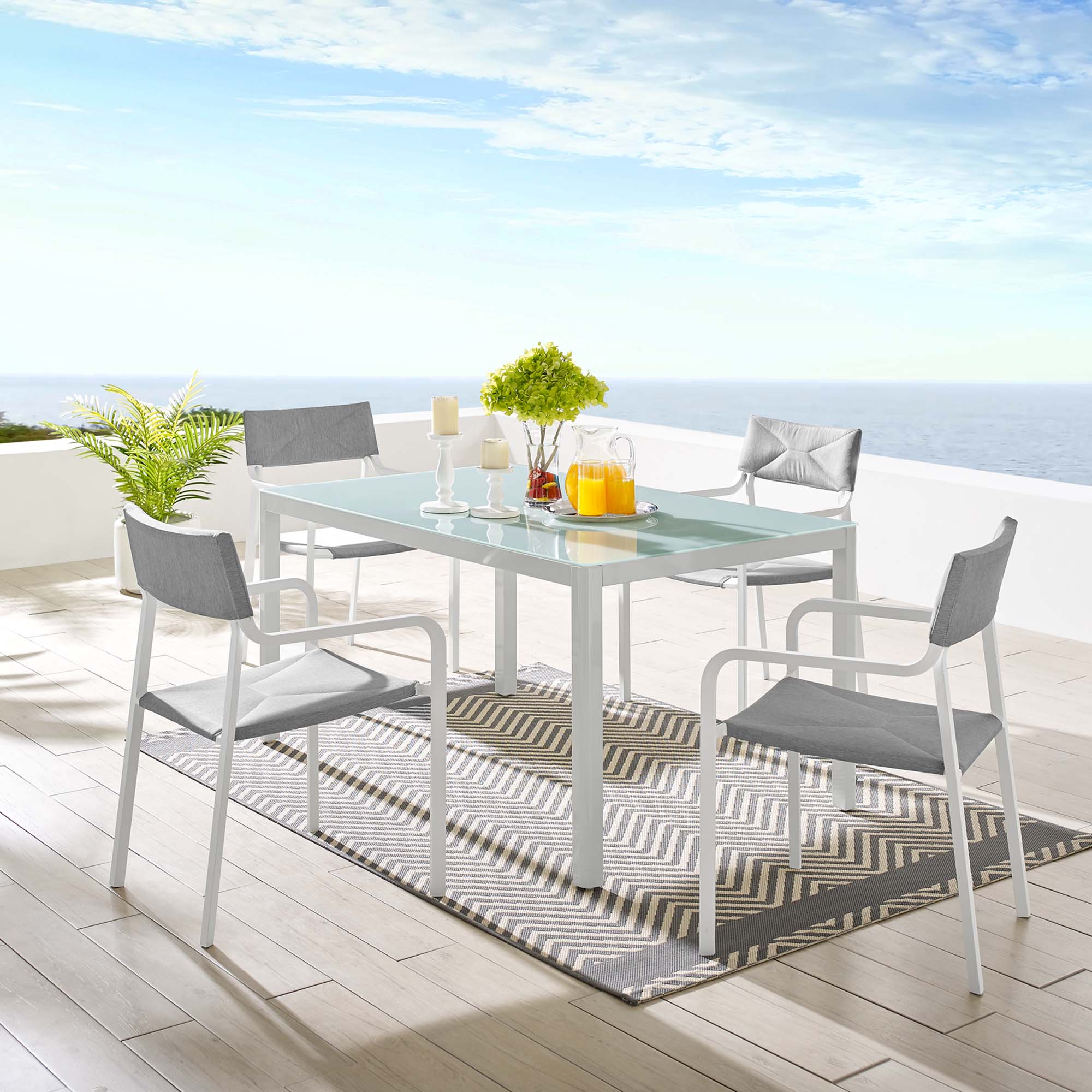 Raleigh 5 Piece Outdoor Patio Aluminum Dining Set by Modway