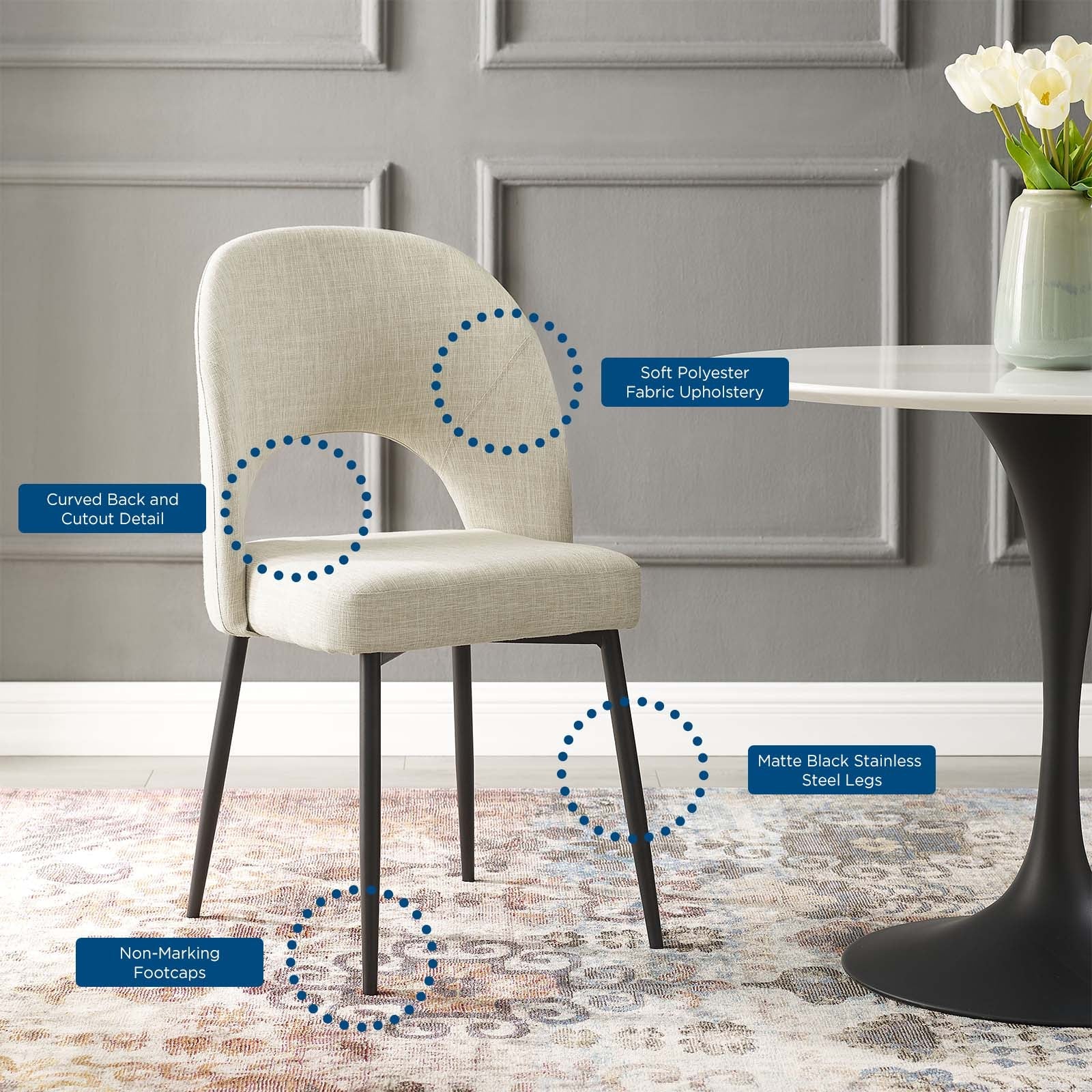 Rouse Upholstered Fabric Dining Side Chair by Modway
