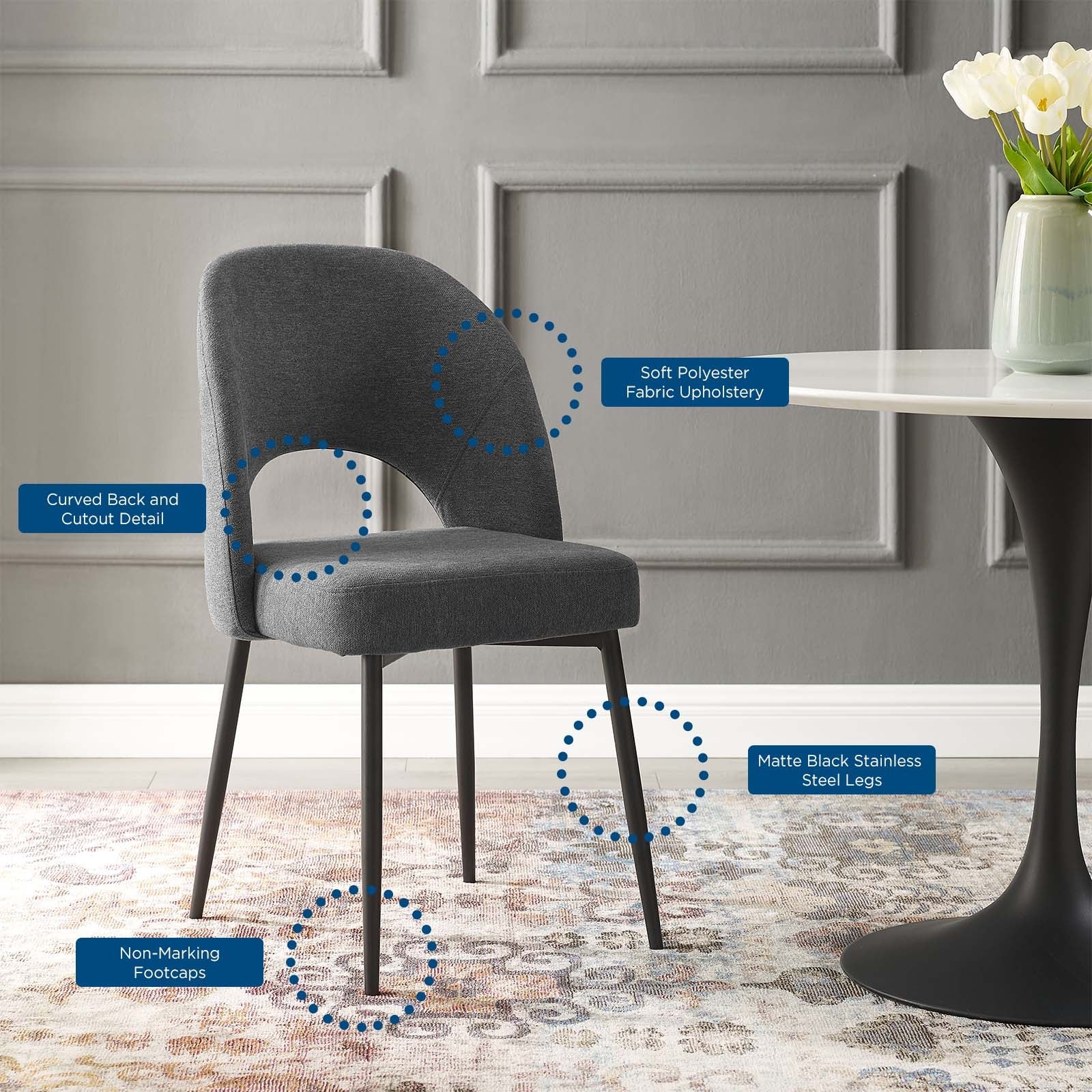 Rouse Upholstered Fabric Dining Side Chair by Modway