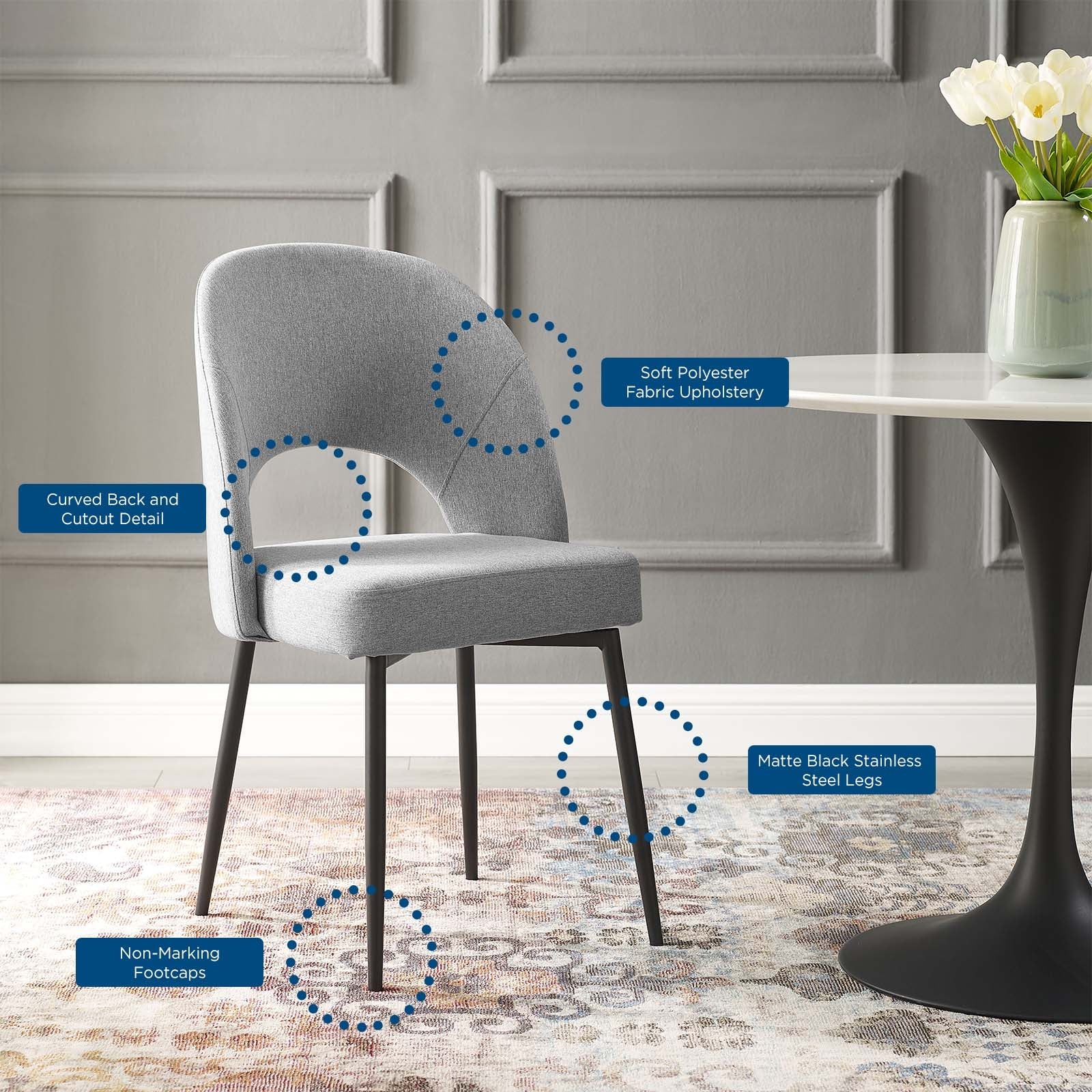 Rouse Upholstered Fabric Dining Side Chair by Modway