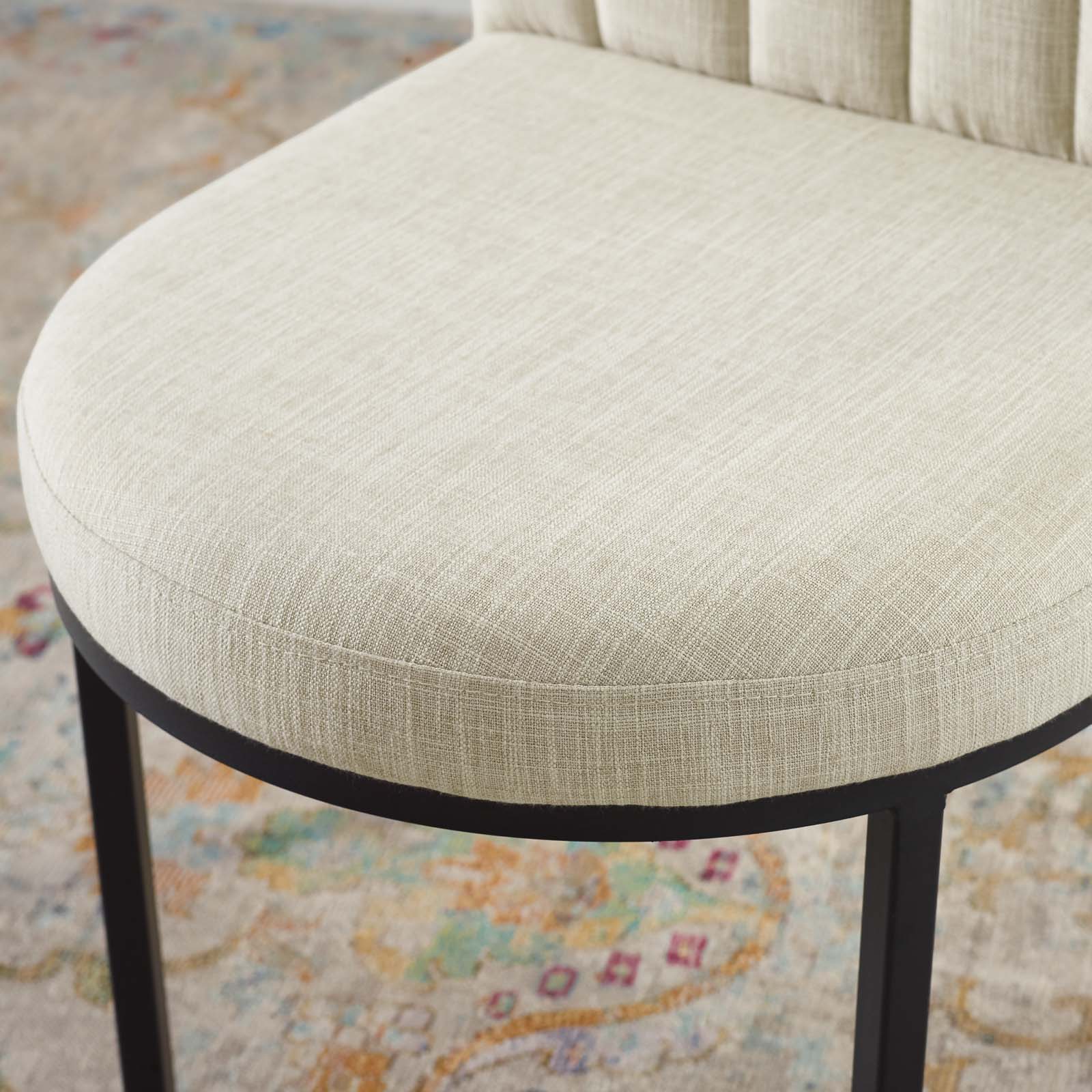 Isla Channel Tufted Upholstered Fabric Dining Side Chair by Modway