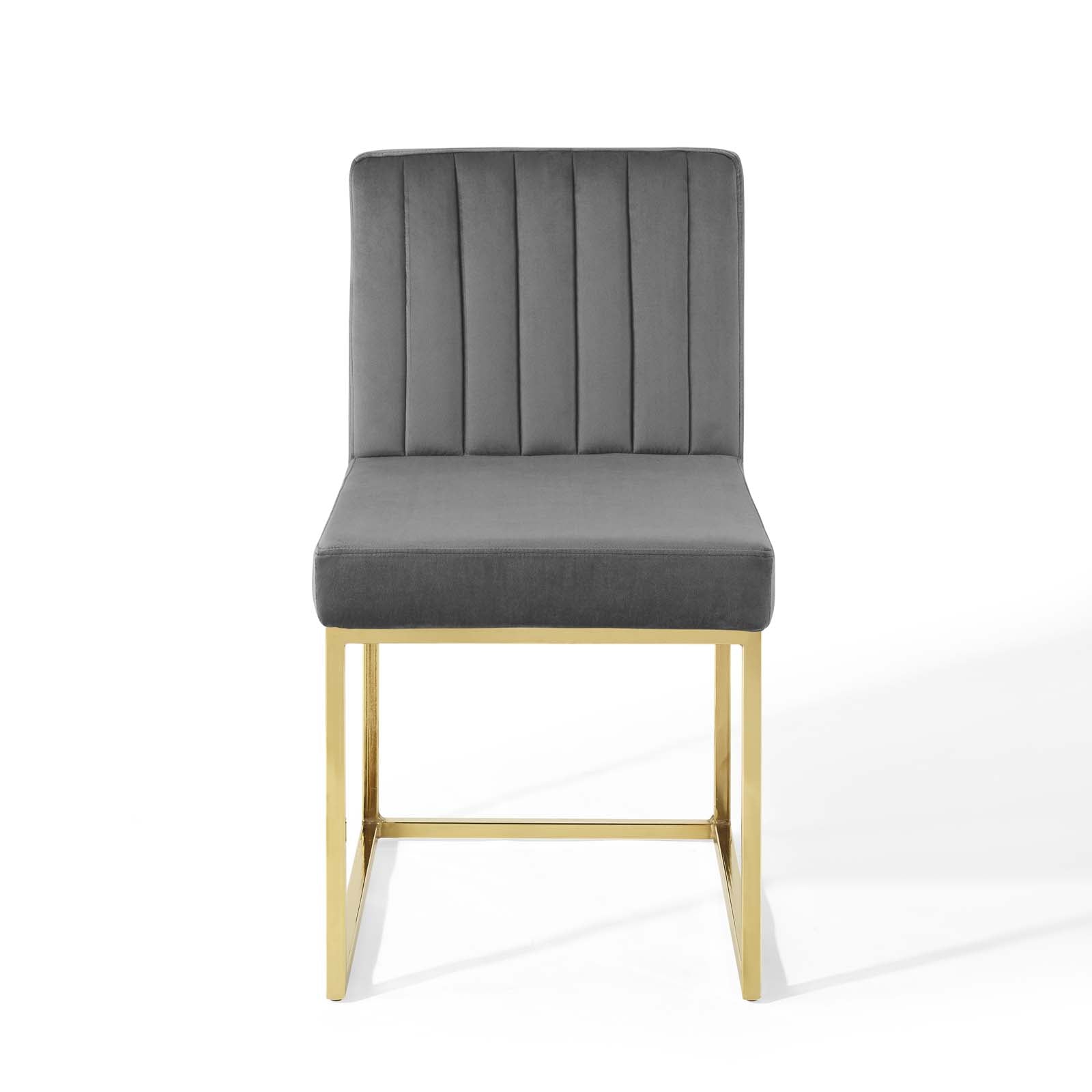 Carriage Channel Tufted Sled Base Performance Velvet Dining Chair by Modway