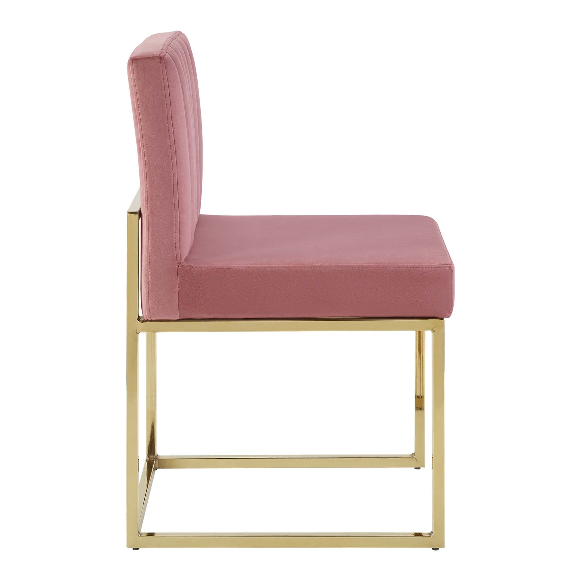 Carriage Channel Tufted Sled Base Performance Velvet Dining Chair by Modway