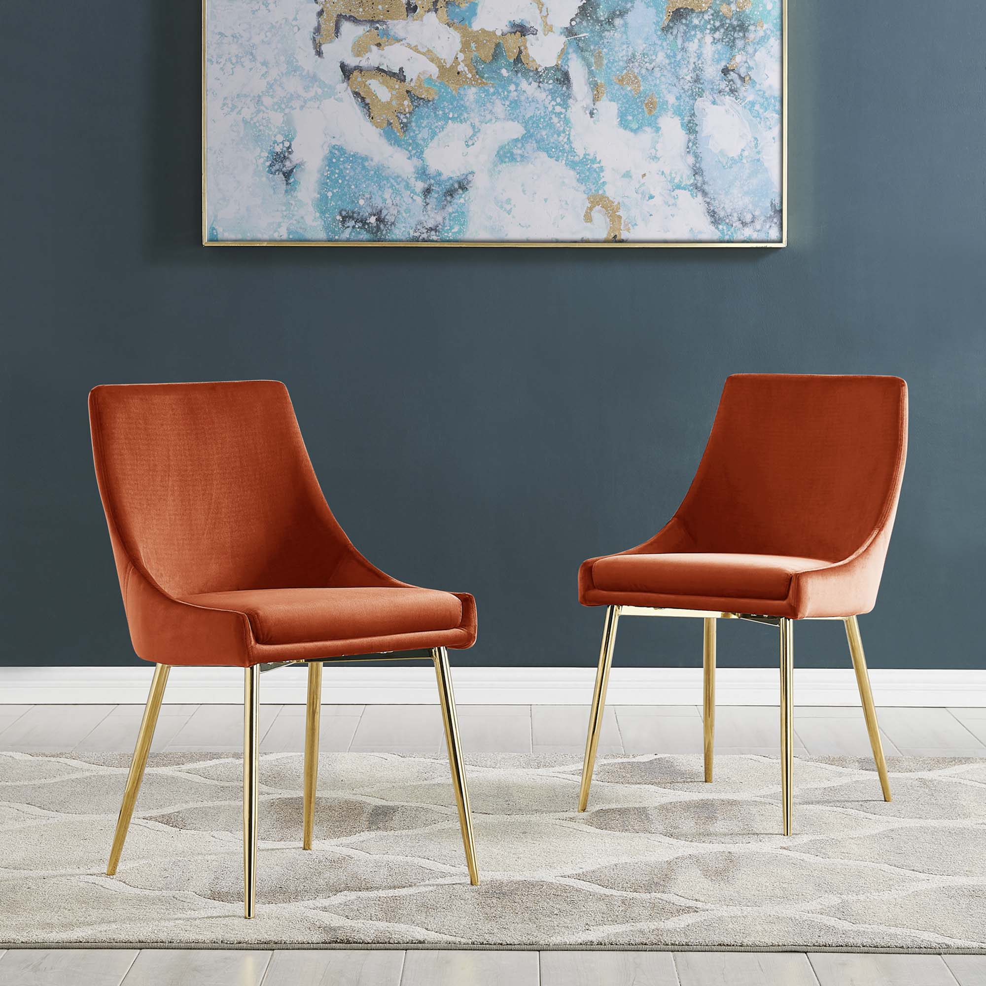 Viscount Performance Velvet Dining Chairs - Set of 2 by Modway