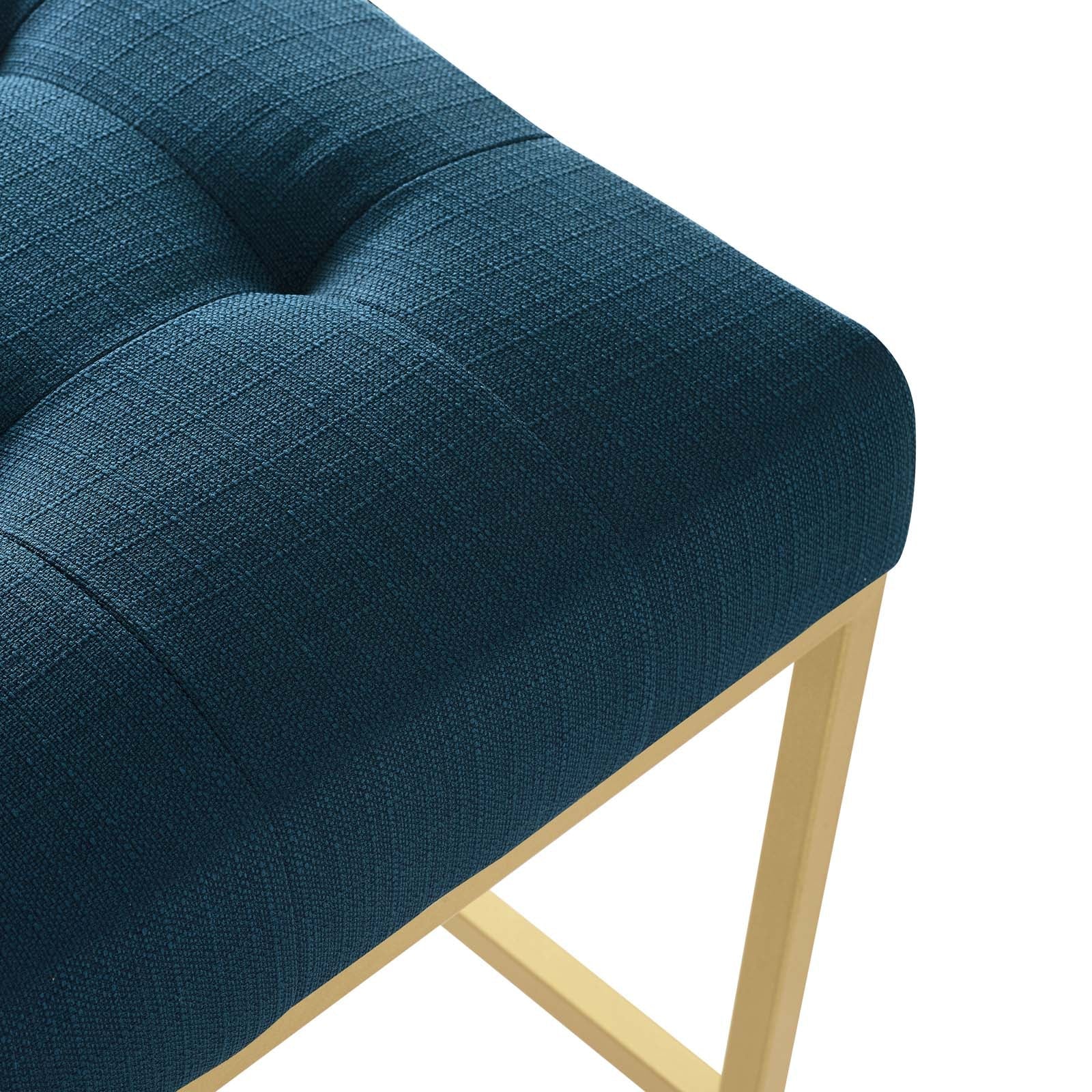 Privy Gold Stainless Steel Upholstered Fabric Bar Stool by Modway