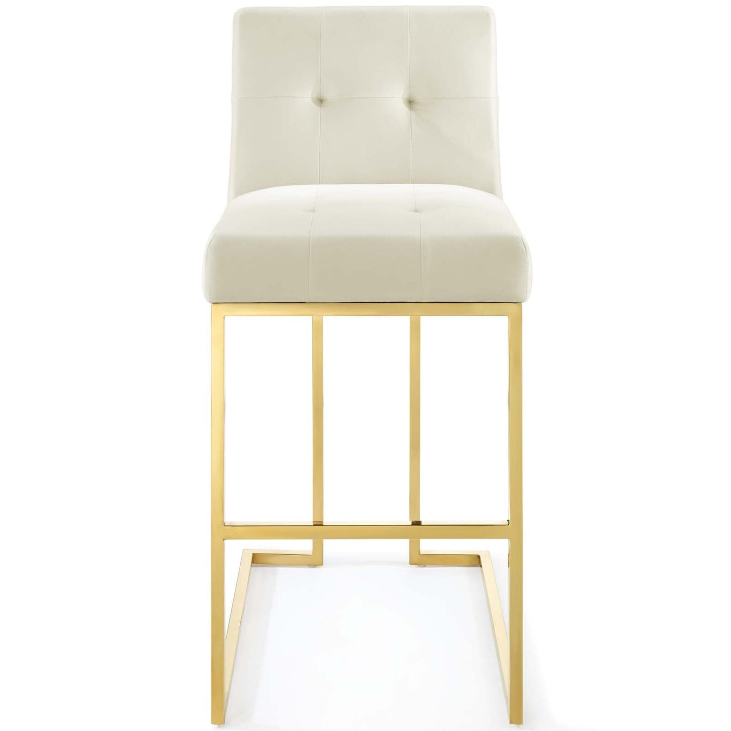 Privy Gold Stainless Steel Performance Velvet Bar Stool by Modway