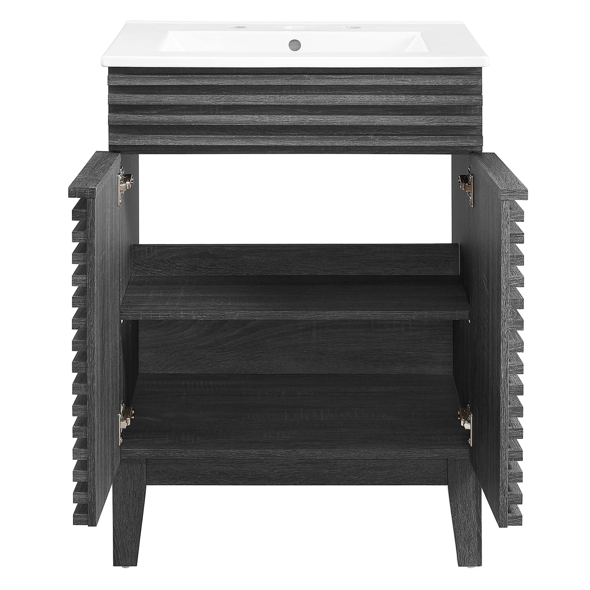 Render 18" and 24" Bathroom Vanities with White Basin Included by Modway