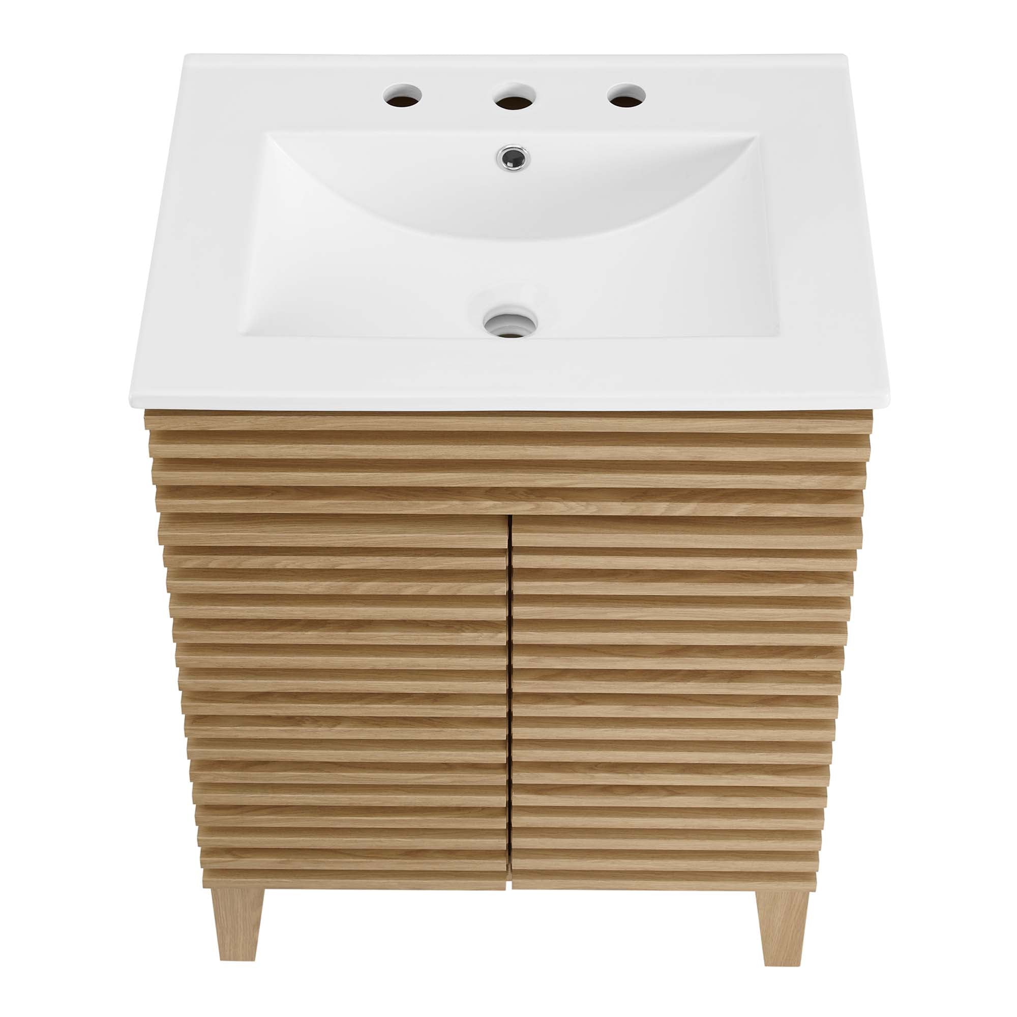 Render 18" and 24" Bathroom Vanities with White Basin Included by Modway