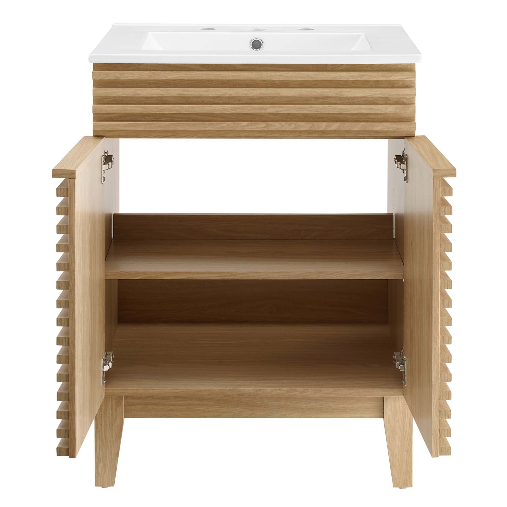 Render 18" and 24" Bathroom Vanities with White Basin Included by Modway