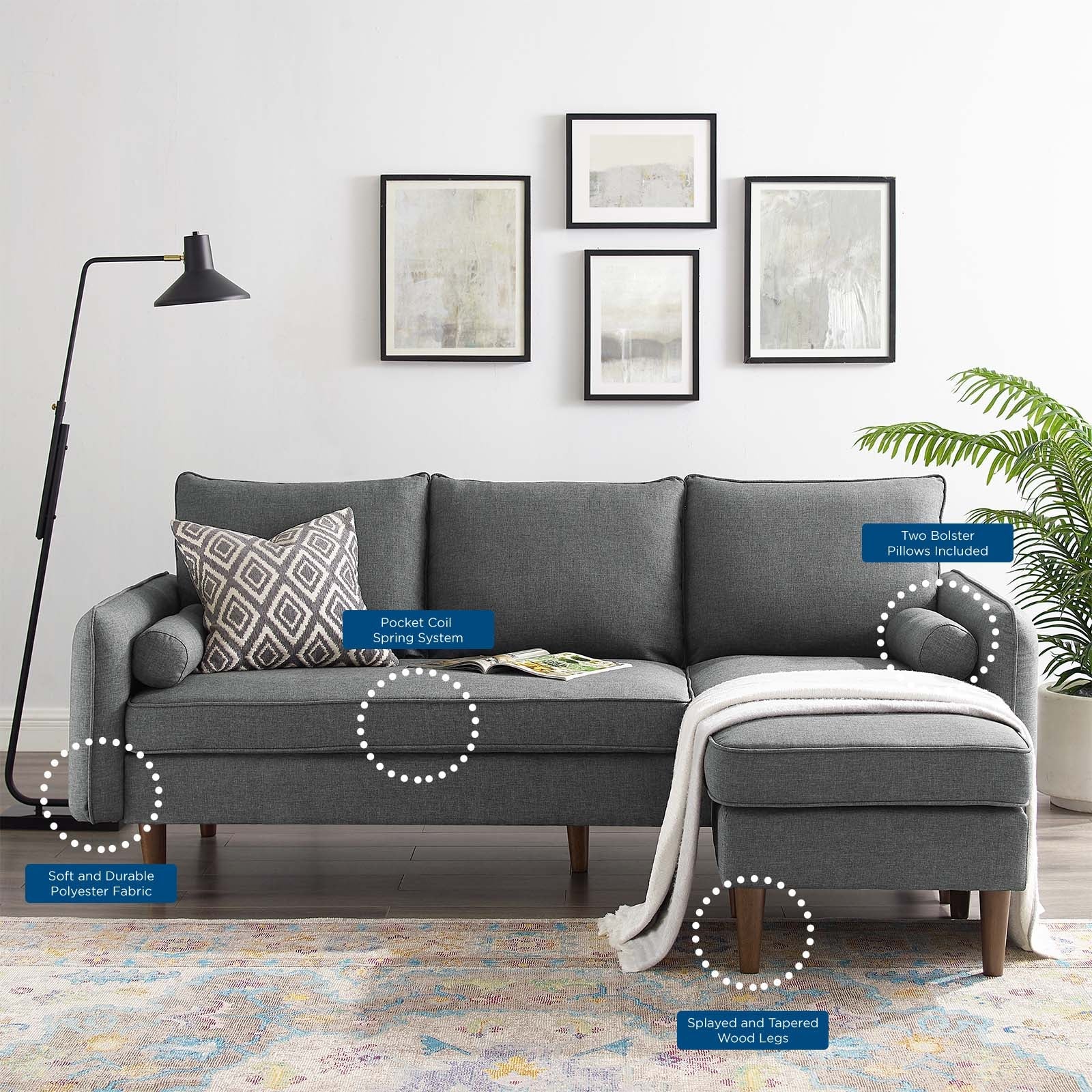 Revive Upholstered Right or Left Sectional Sofa by Modway