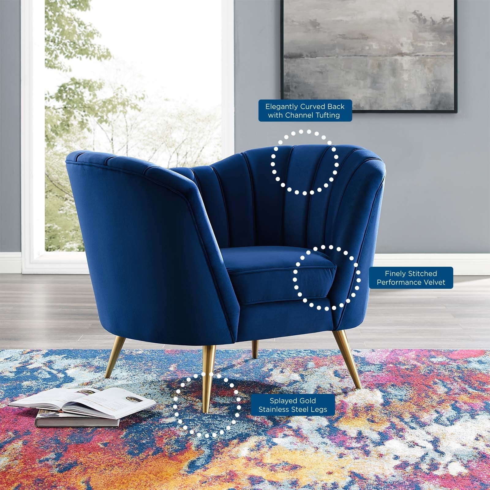 Opportunity Performance Velvet Armchair by Modway