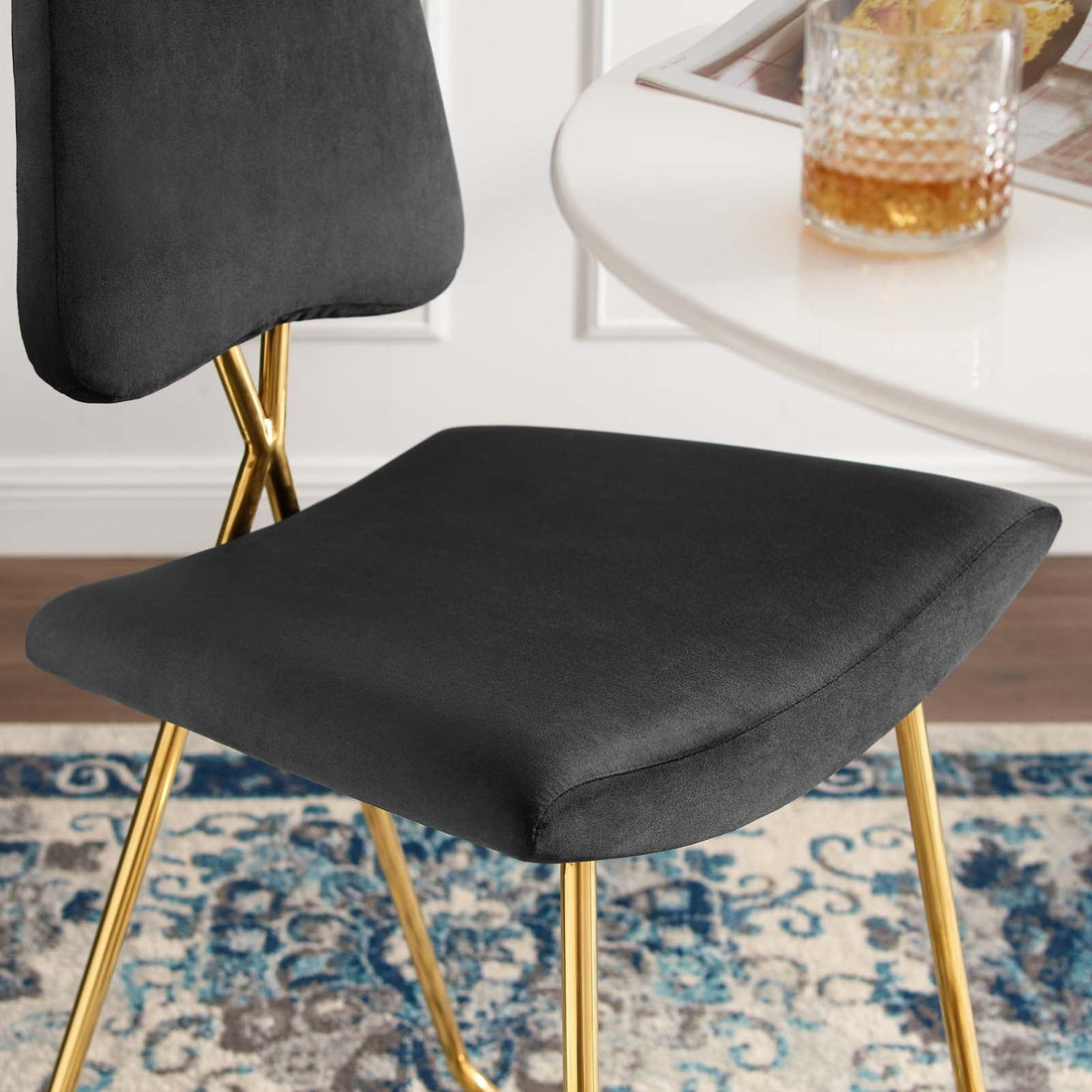 Ponder Performance Velvet Bar Stool by Modway
