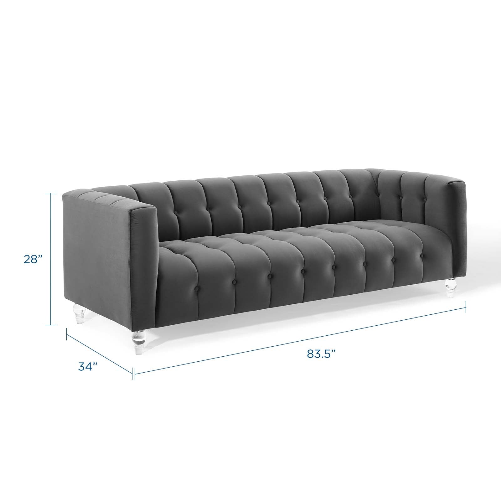 Mesmer Channel Tufted Button Performance Velvet Sofa by Modway
