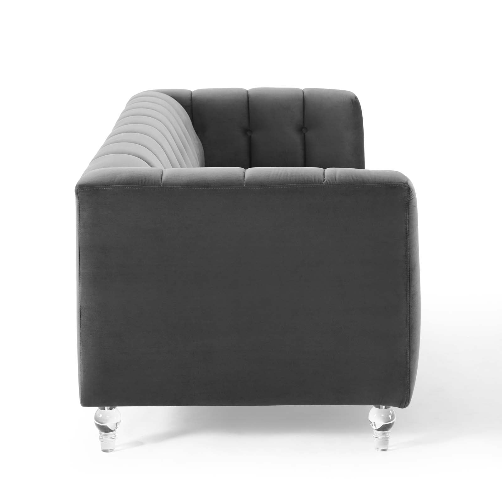Mesmer Channel Tufted Button Performance Velvet Sofa by Modway