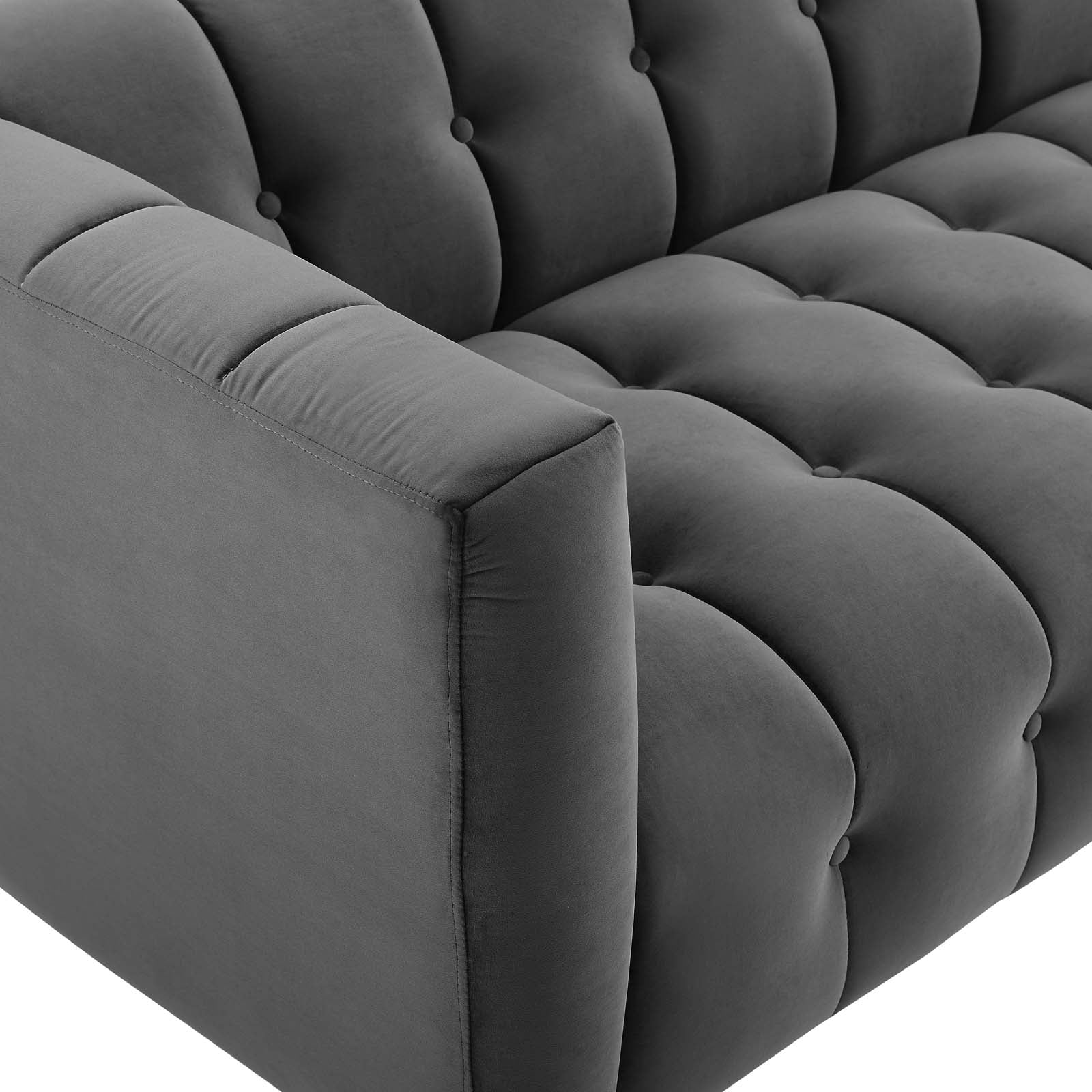 Mesmer Channel Tufted Button Performance Velvet Sofa by Modway