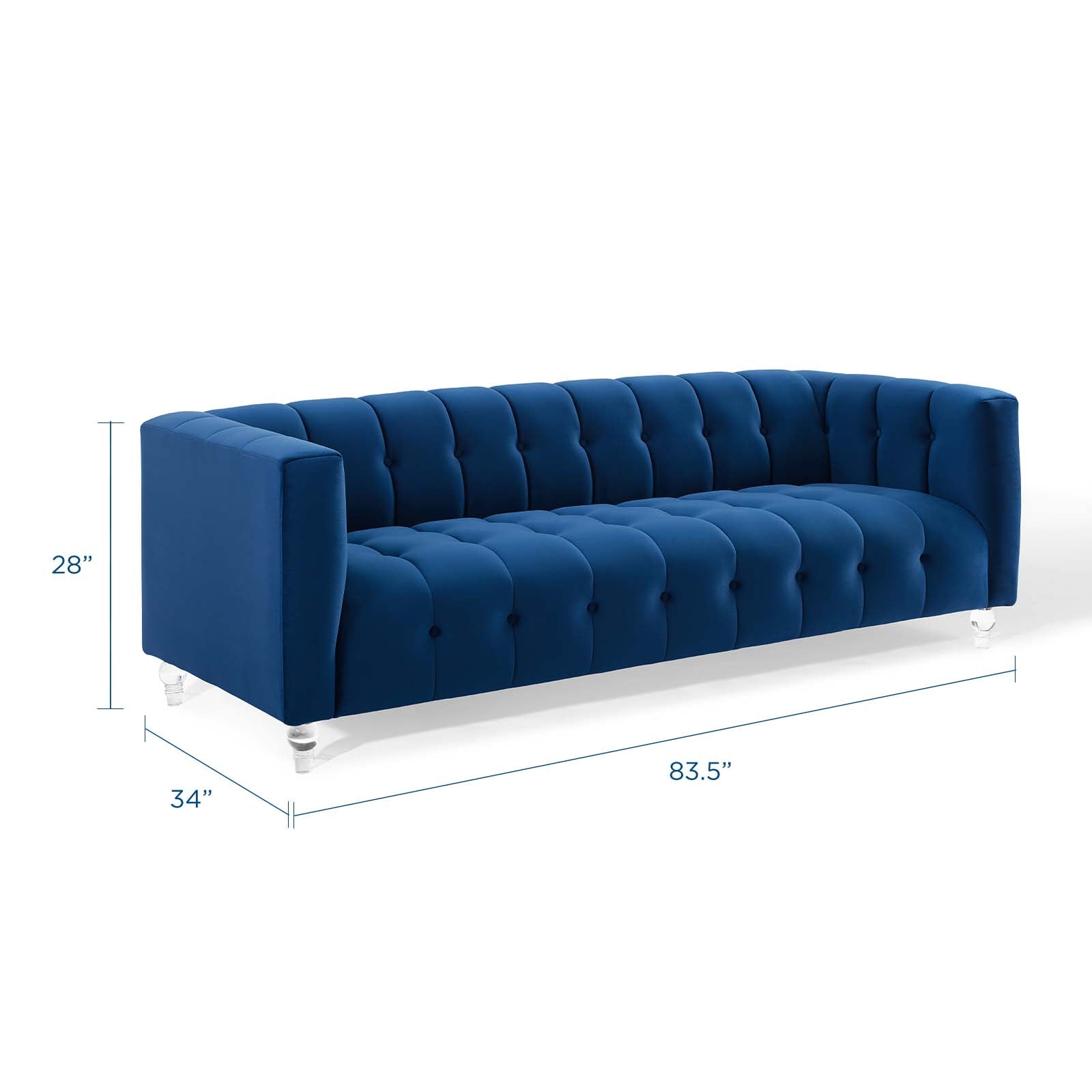 Mesmer Channel Tufted Button Performance Velvet Sofa by Modway
