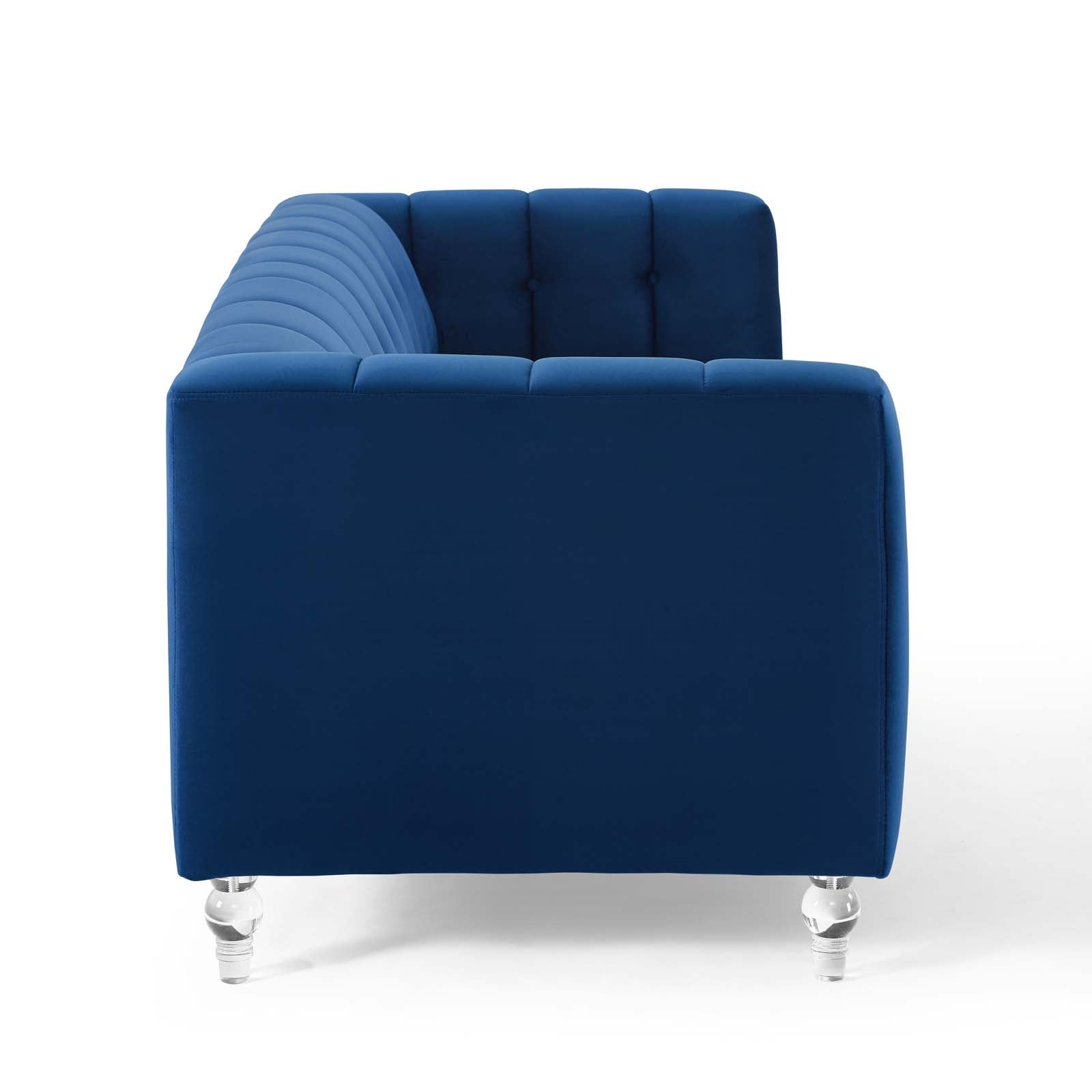 Mesmer Channel Tufted Button Performance Velvet Sofa by Modway