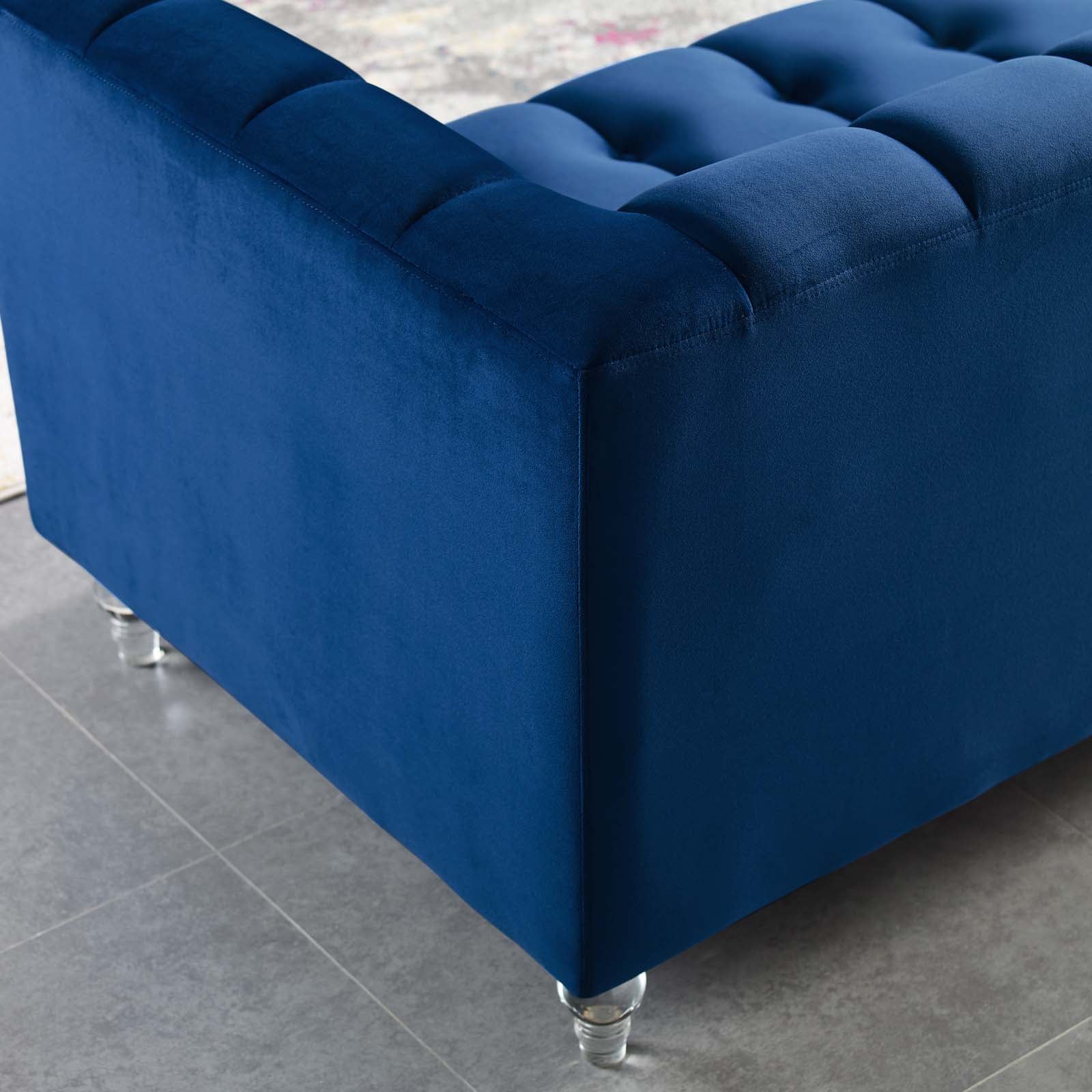 Mesmer Channel Tufted Button Performance Velvet Sofa by Modway