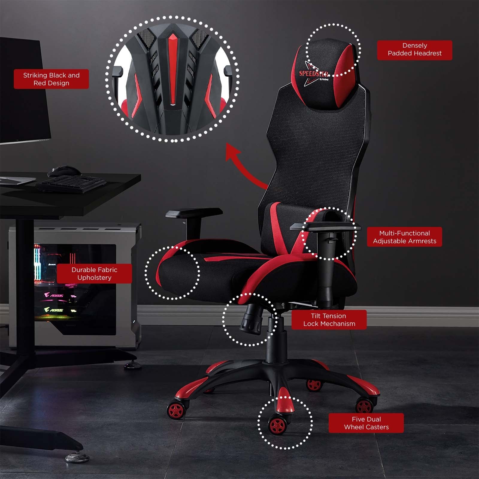 Speedster Mesh Gaming Computer Chair by Modway