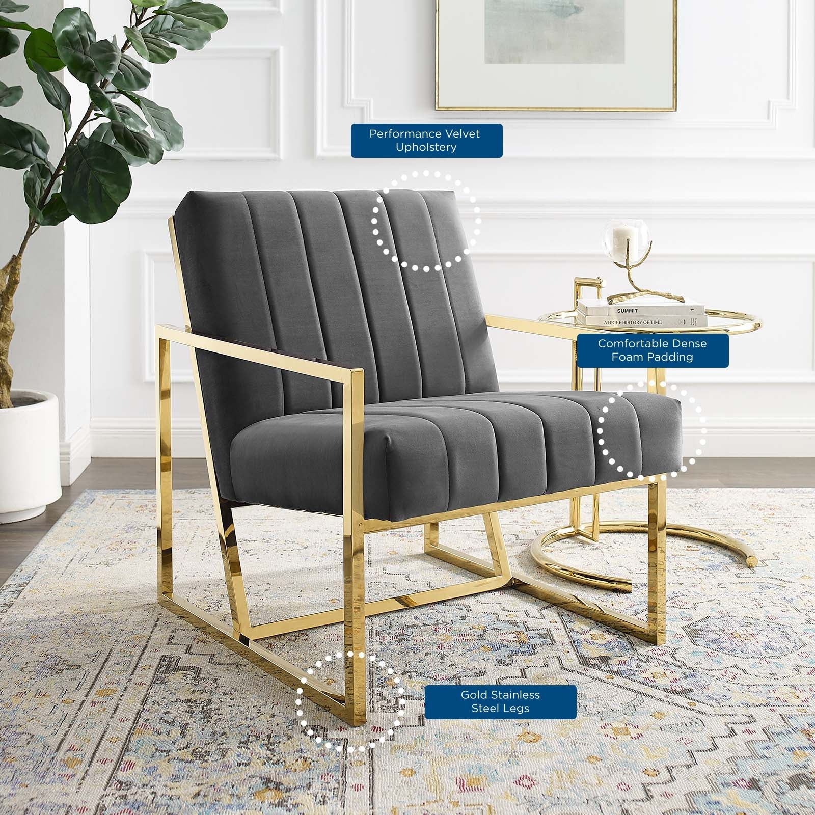 Inspire Channel Tufted Performance Velvet Armchair by Modway