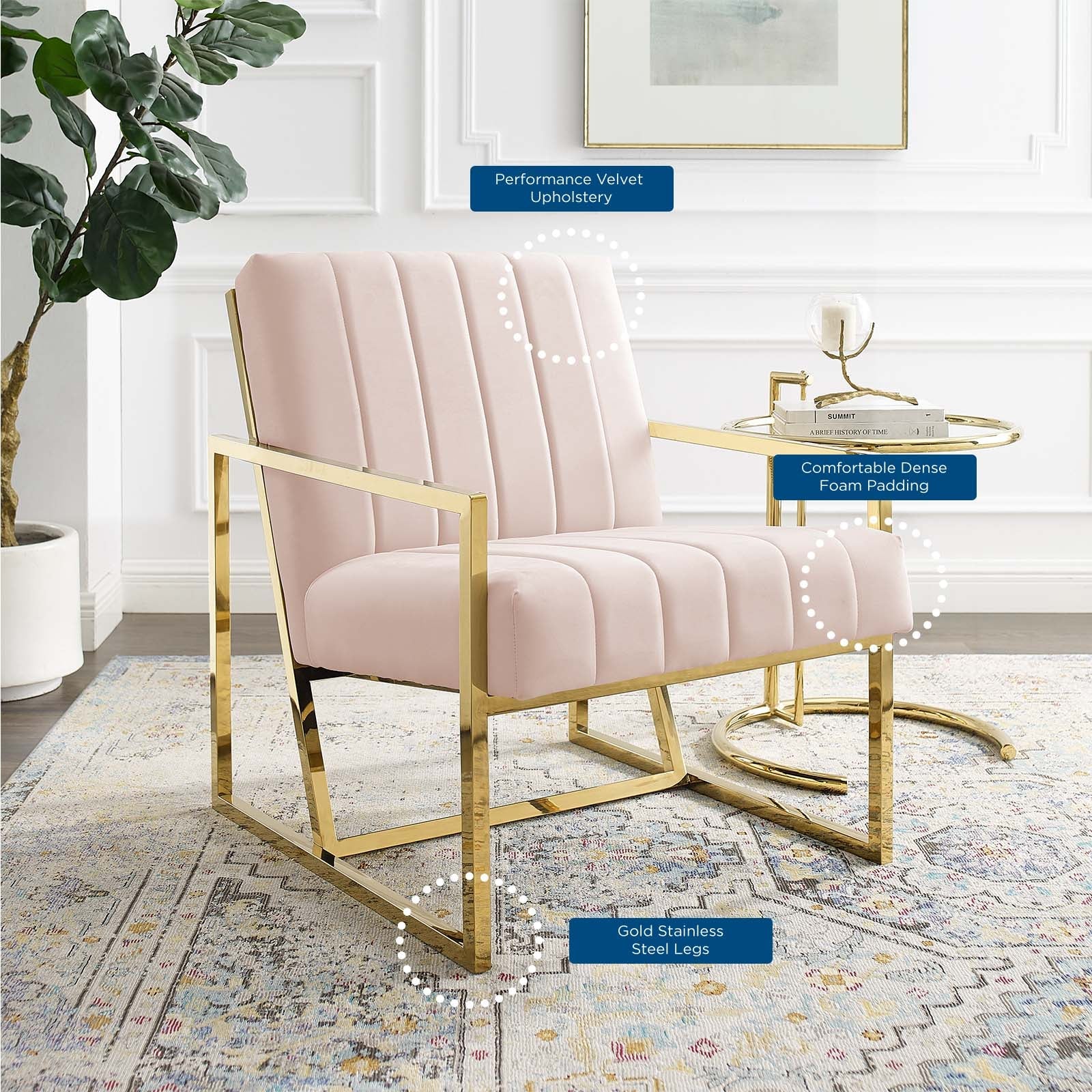 Inspire Channel Tufted Performance Velvet Armchair by Modway