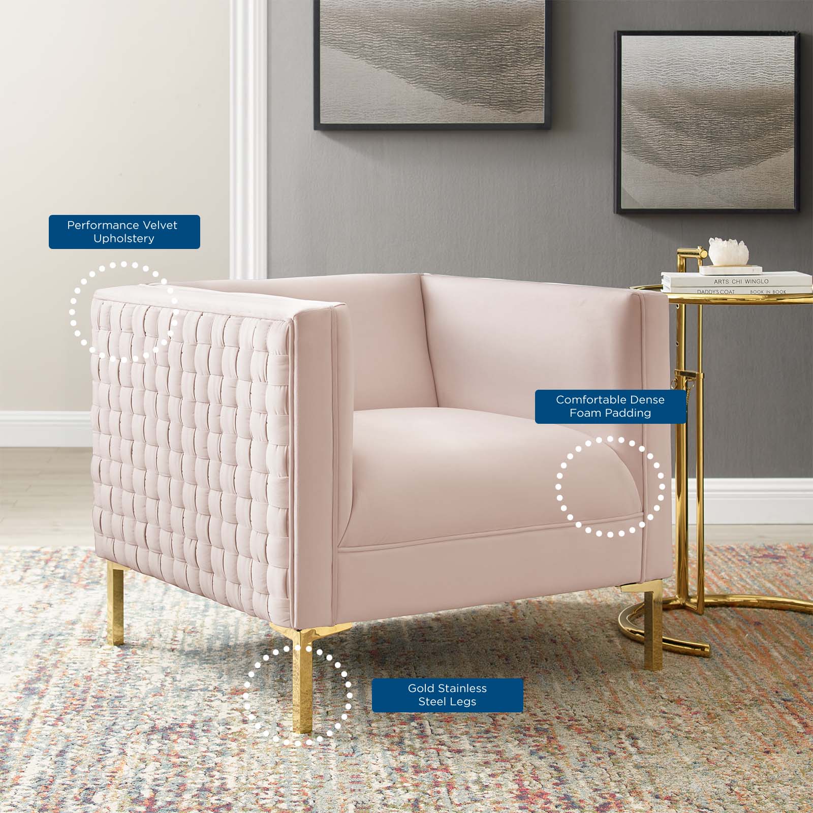 Resonate Performance Velvet Armchair by Modway