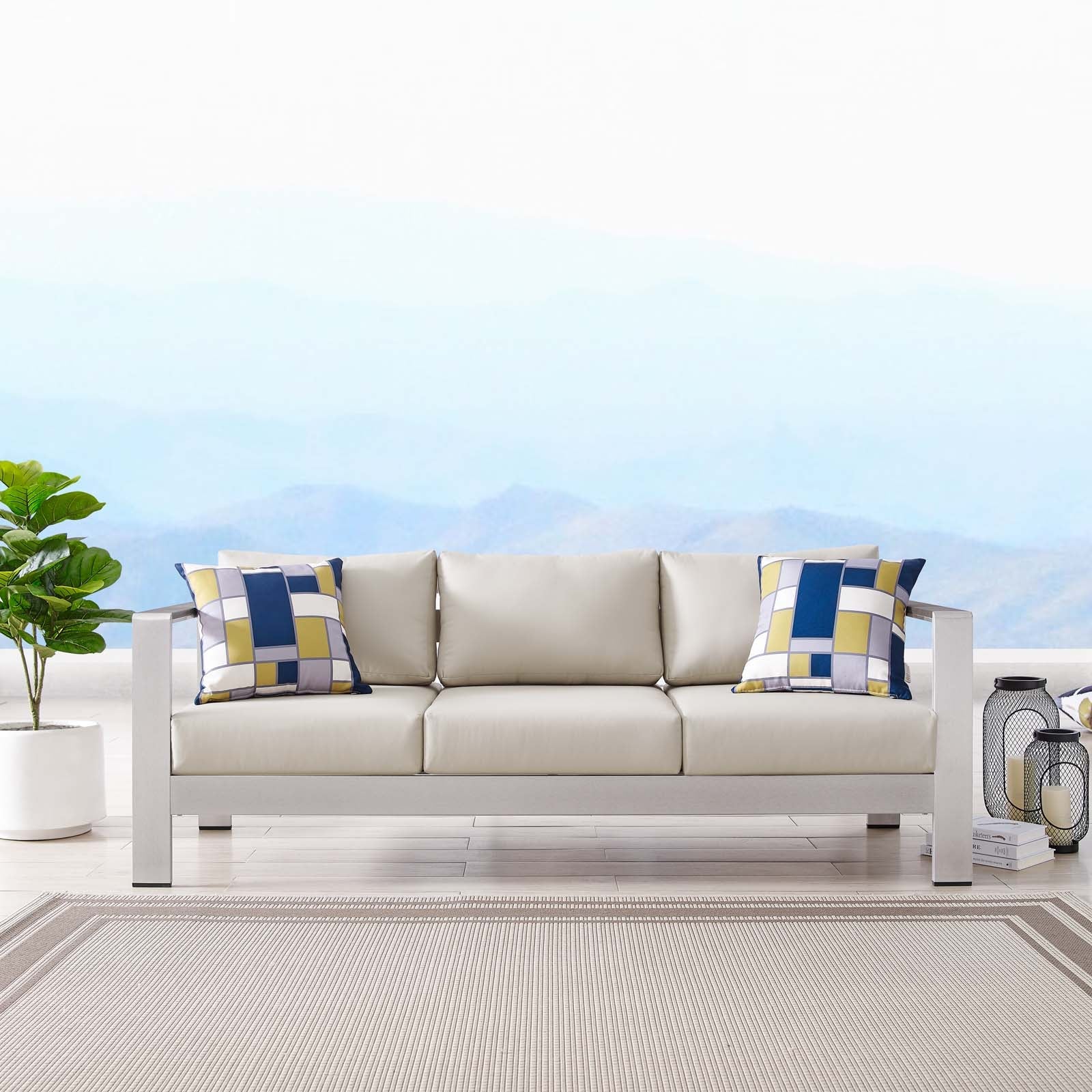 Shore Outdoor Patio Aluminum Sofa by Modway