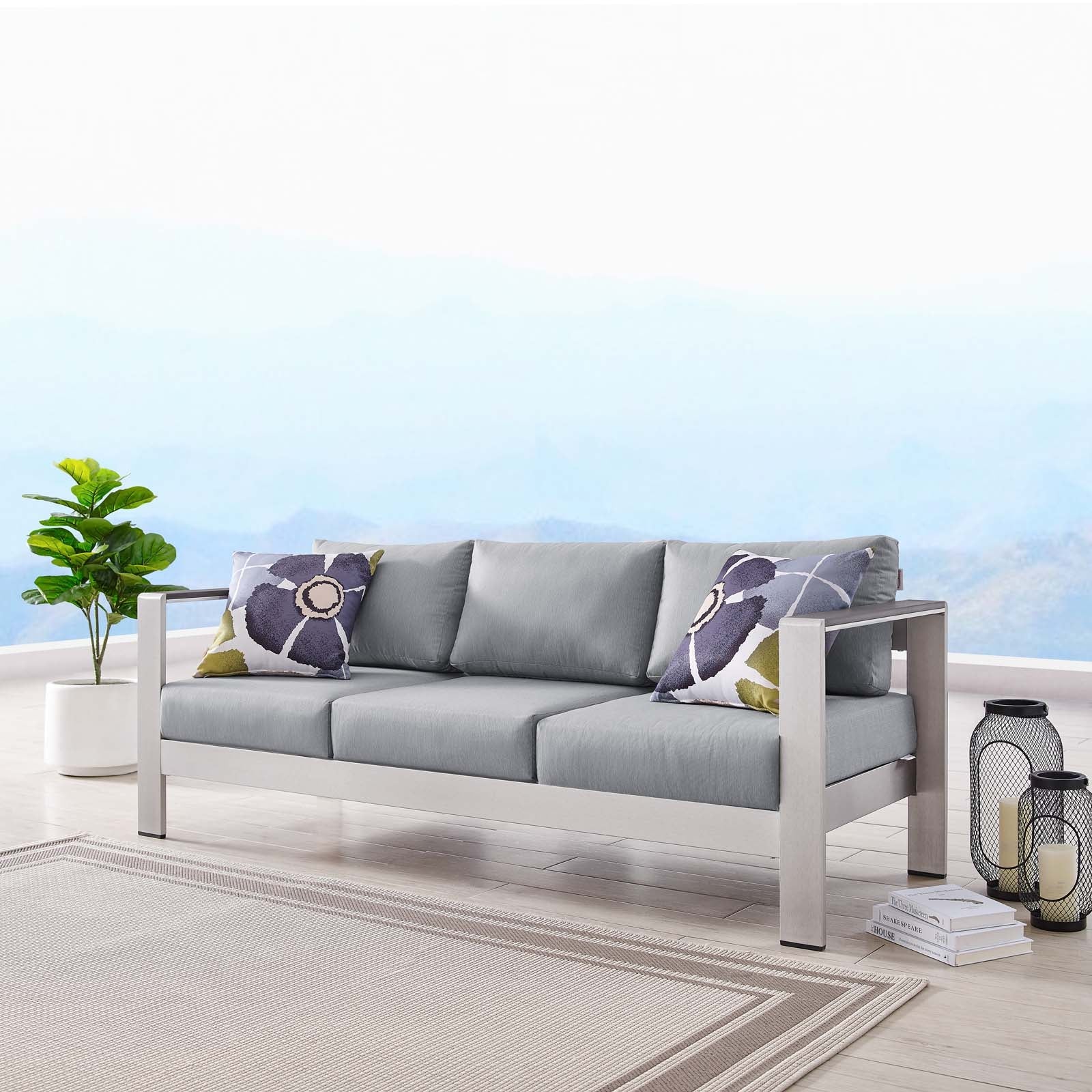 Shore Outdoor Patio Aluminum Sofa by Modway